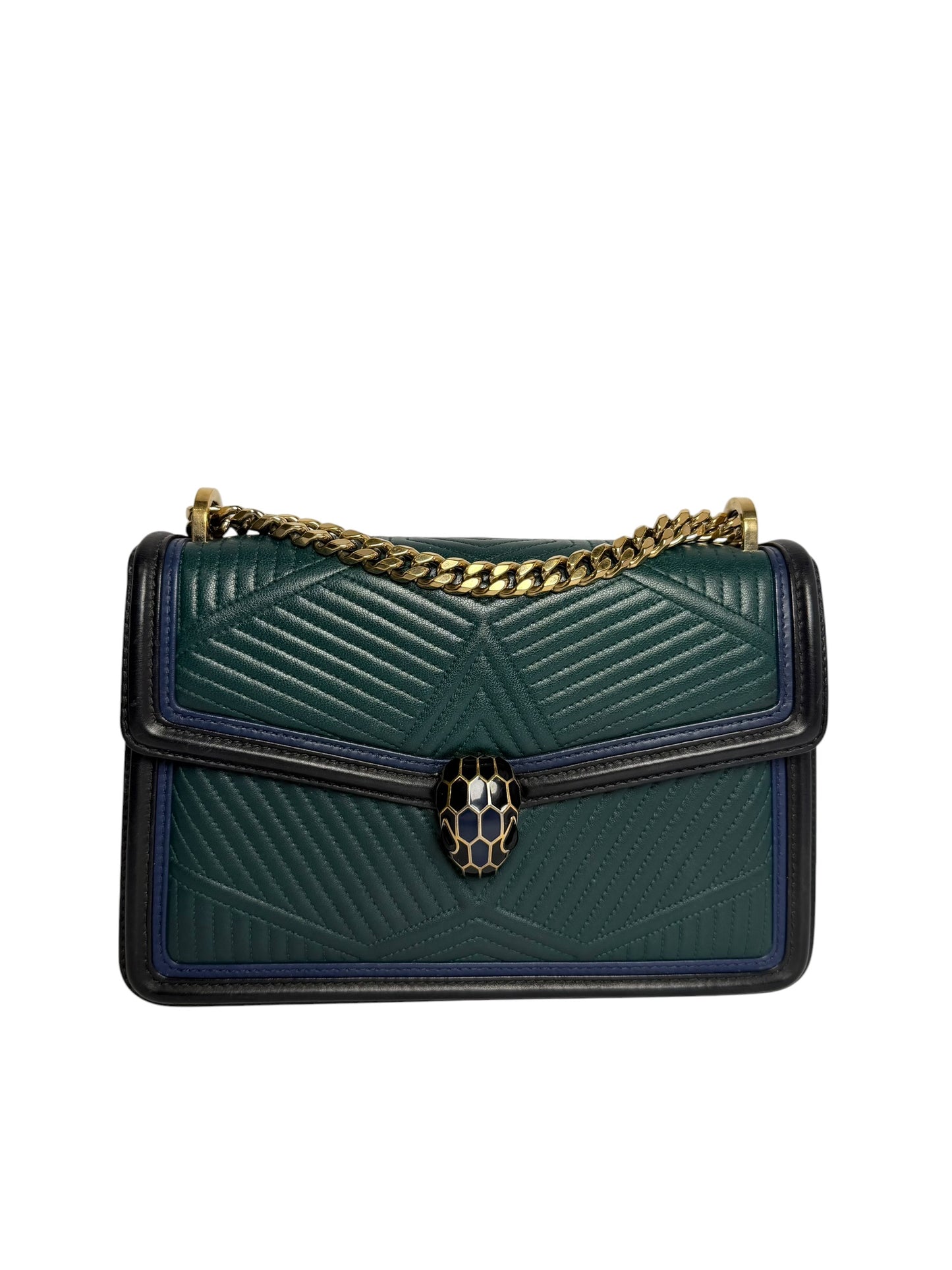 Bvlgari Green Quilted Serpenti Forever Handbag