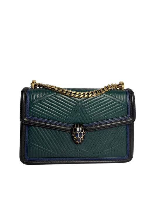 Bvlgari Green Quilted Serpenti Forever Handbag