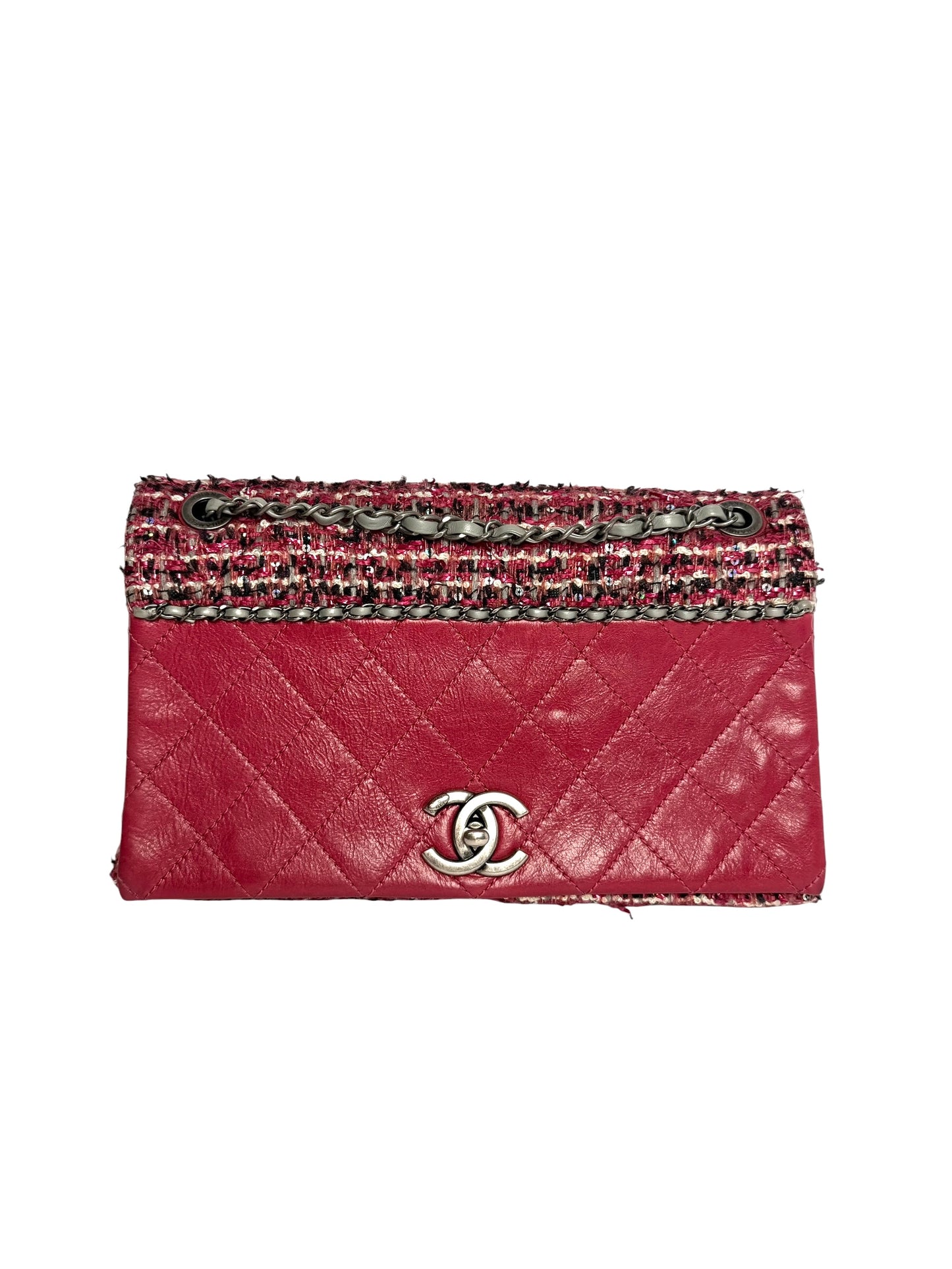 Chanel Pink Tweed Flap