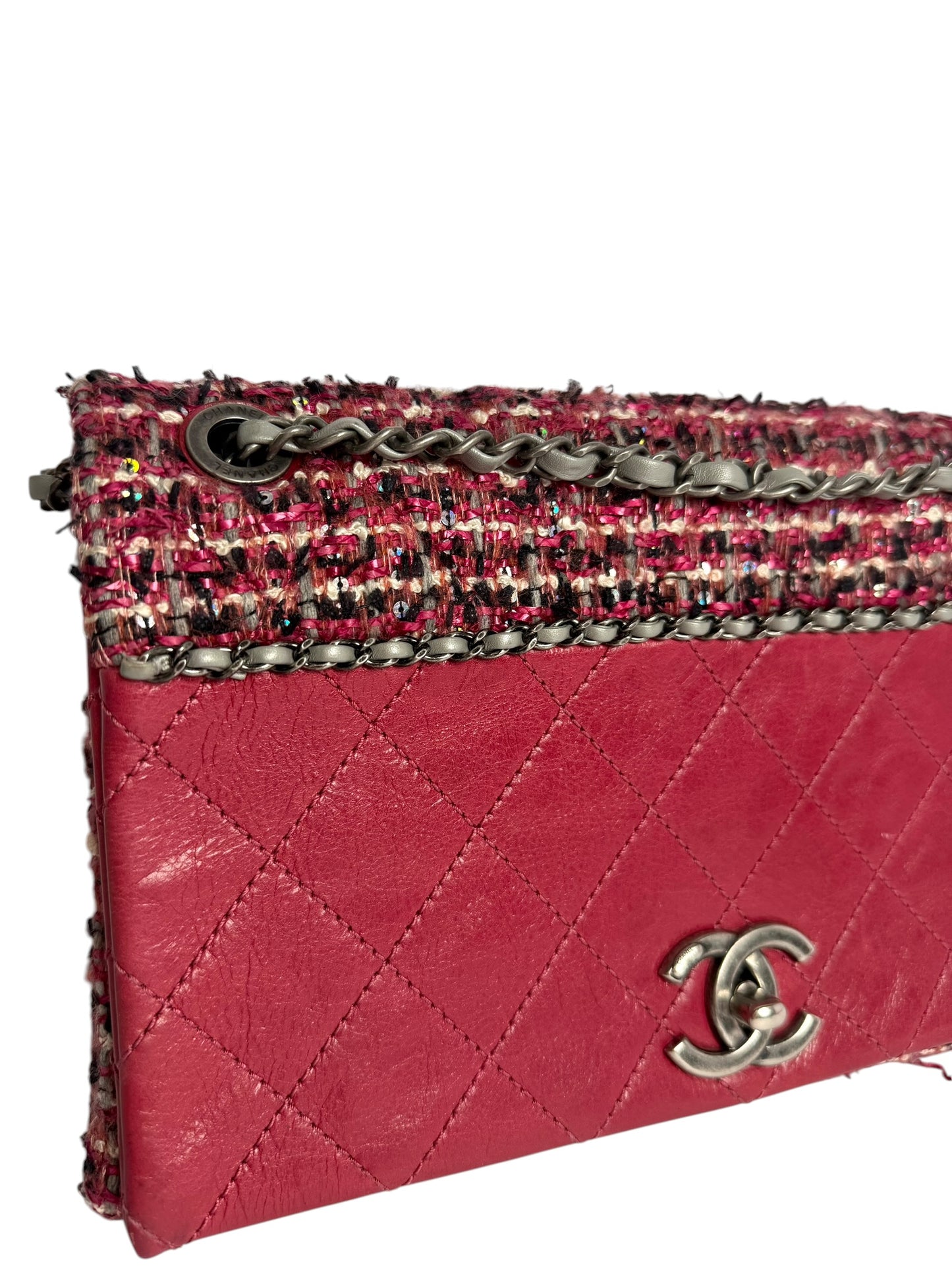 Chanel Pink Tweed Flap