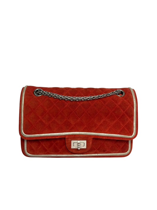 Chanel Red Suede Reissue 2.55 Double Flap