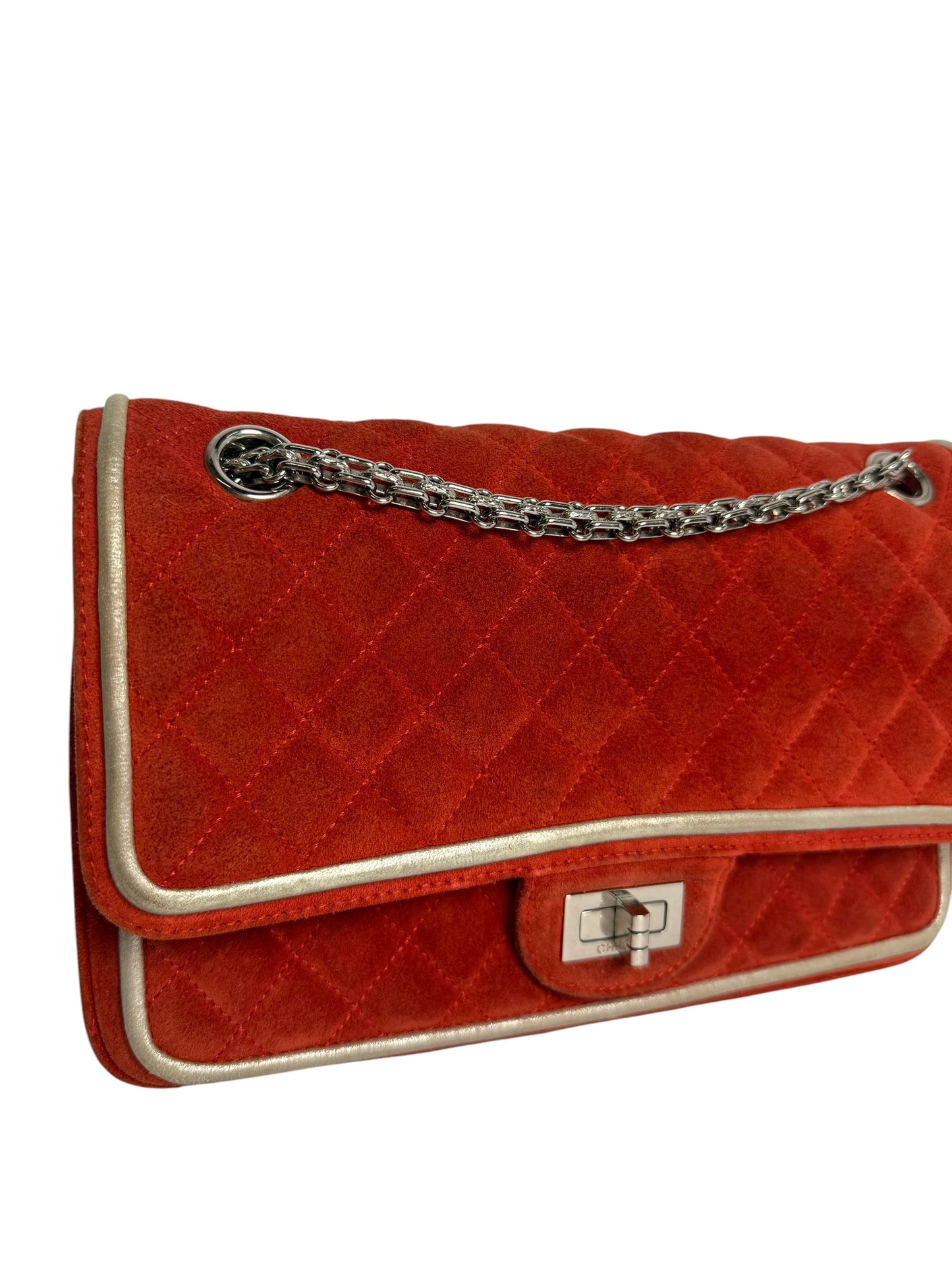 Chanel Red Suede Reissue 2.55 Double Flap
