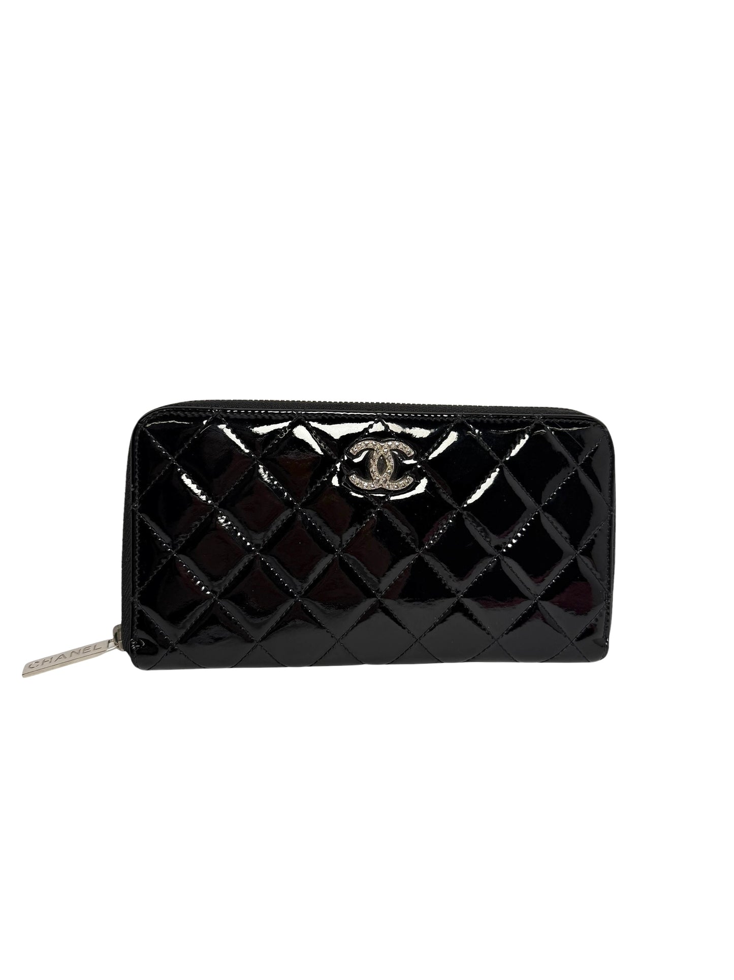 Chanel Black Zippy Wallet Matelasse