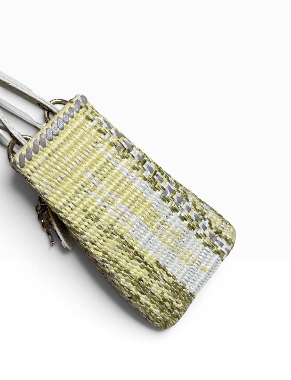 Dior Yellow Raffia Cannage Medium Lady Dior T8887