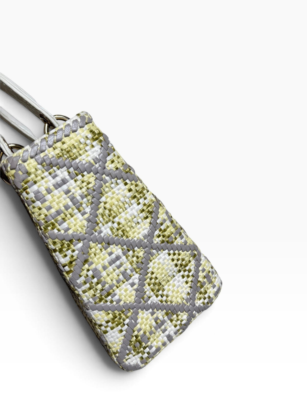 Dior Yellow Raffia Cannage Medium Lady Dior T8887