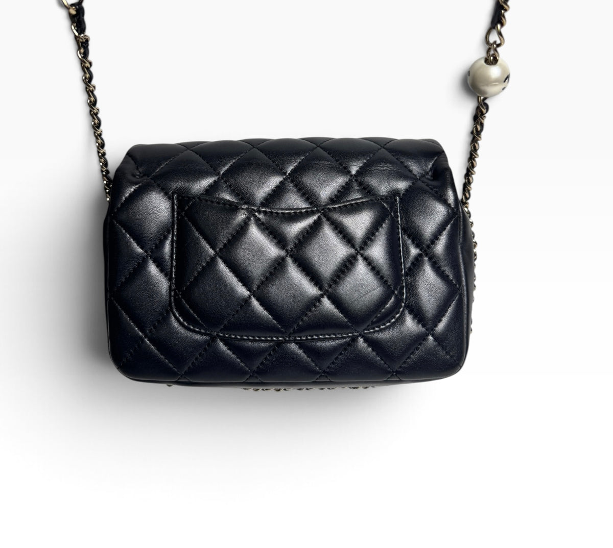 Chanel Black Quilted Leather My Precious Pearl Flap Bag T8890