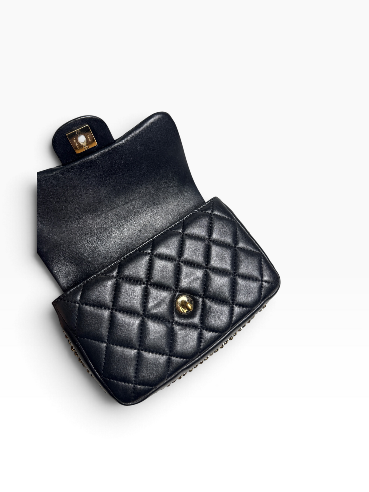Chanel Black Quilted Leather My Precious Pearl Flap Bag T8890
