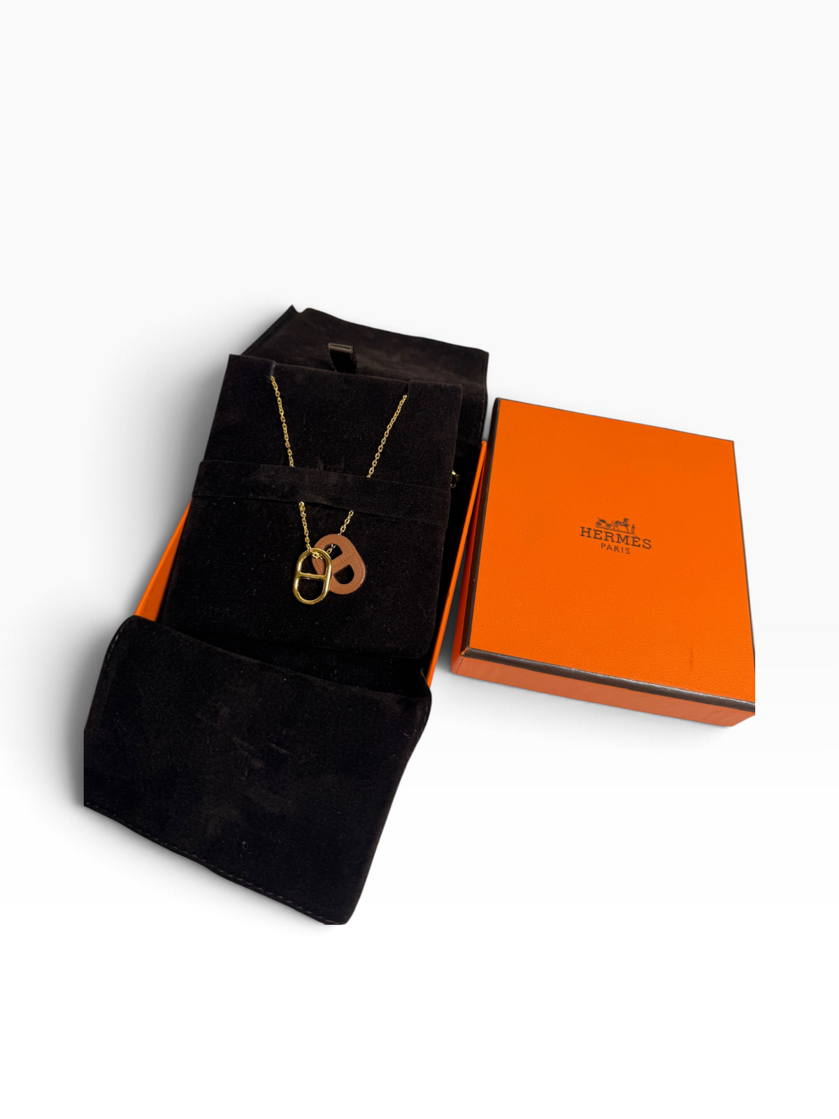 Hermes Swift O'Maillon Pendant Necklace Gold T8891