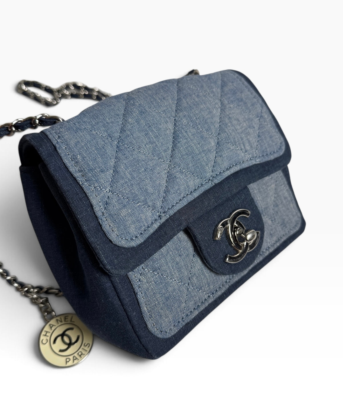 Chanel Denim Square Mini Flap SHW T8893