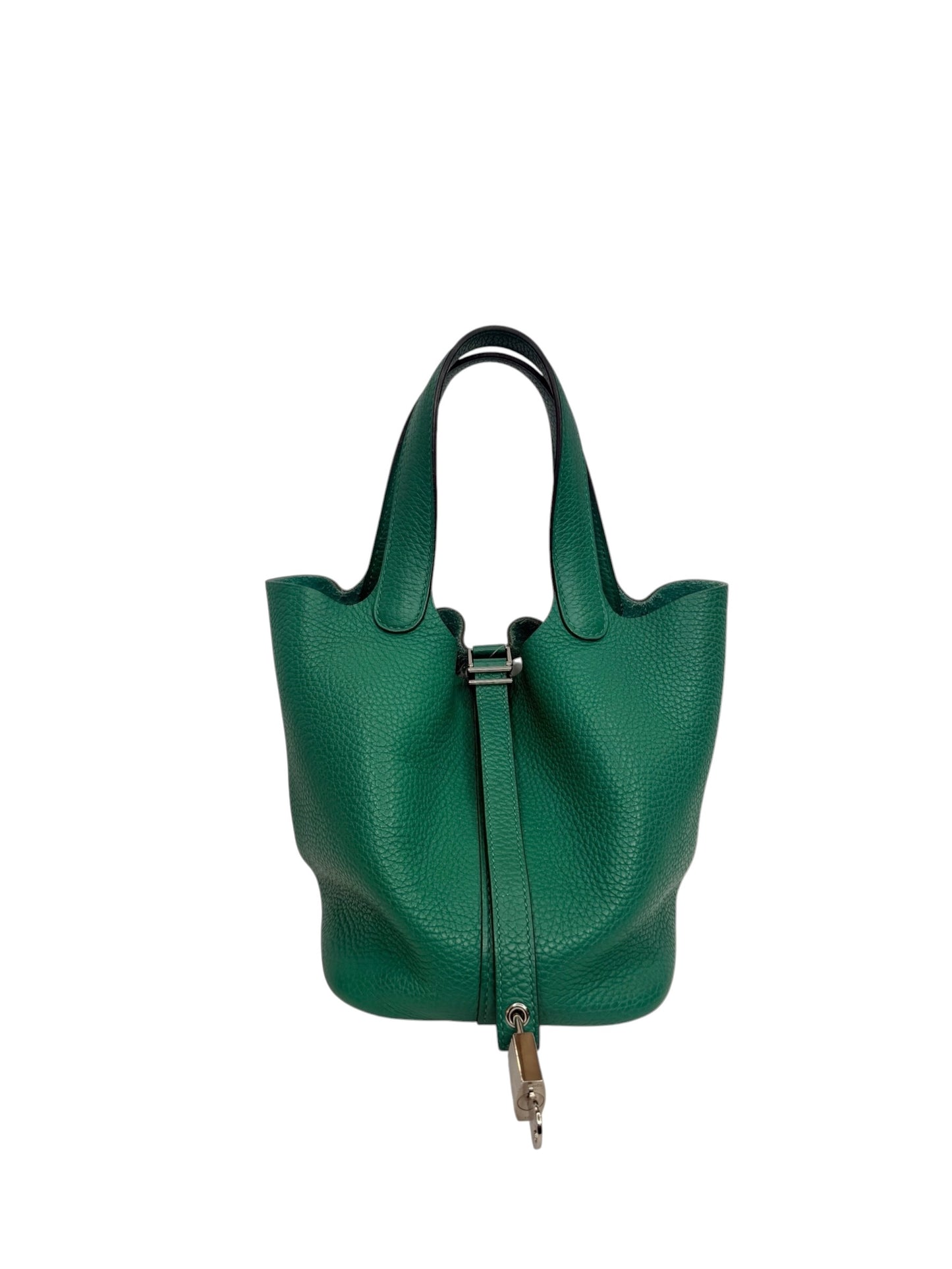 Hermes Clemence Picotin 18 Green T8370