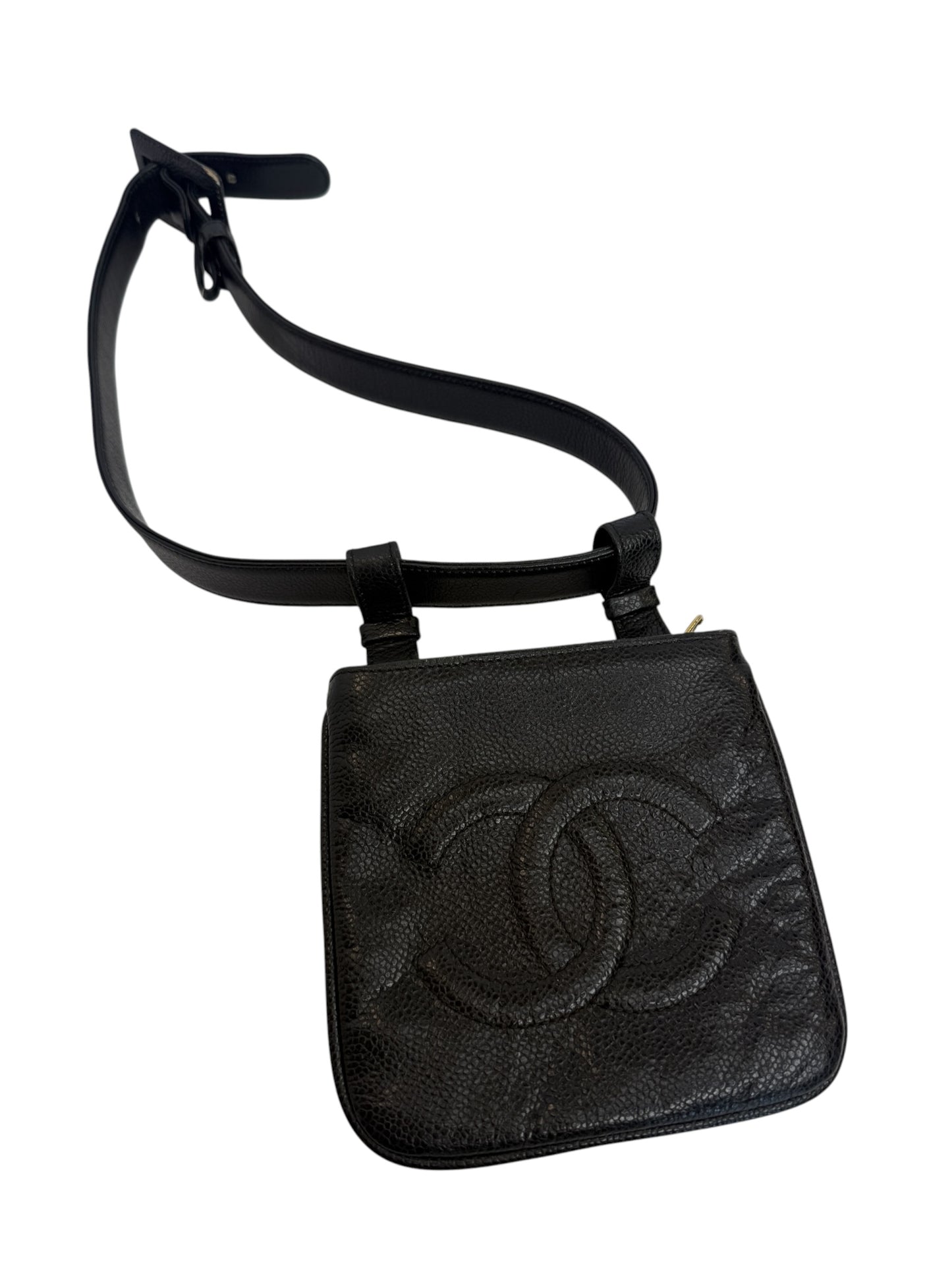 Chanel Black Caviar Vintage Waist Bag T1087