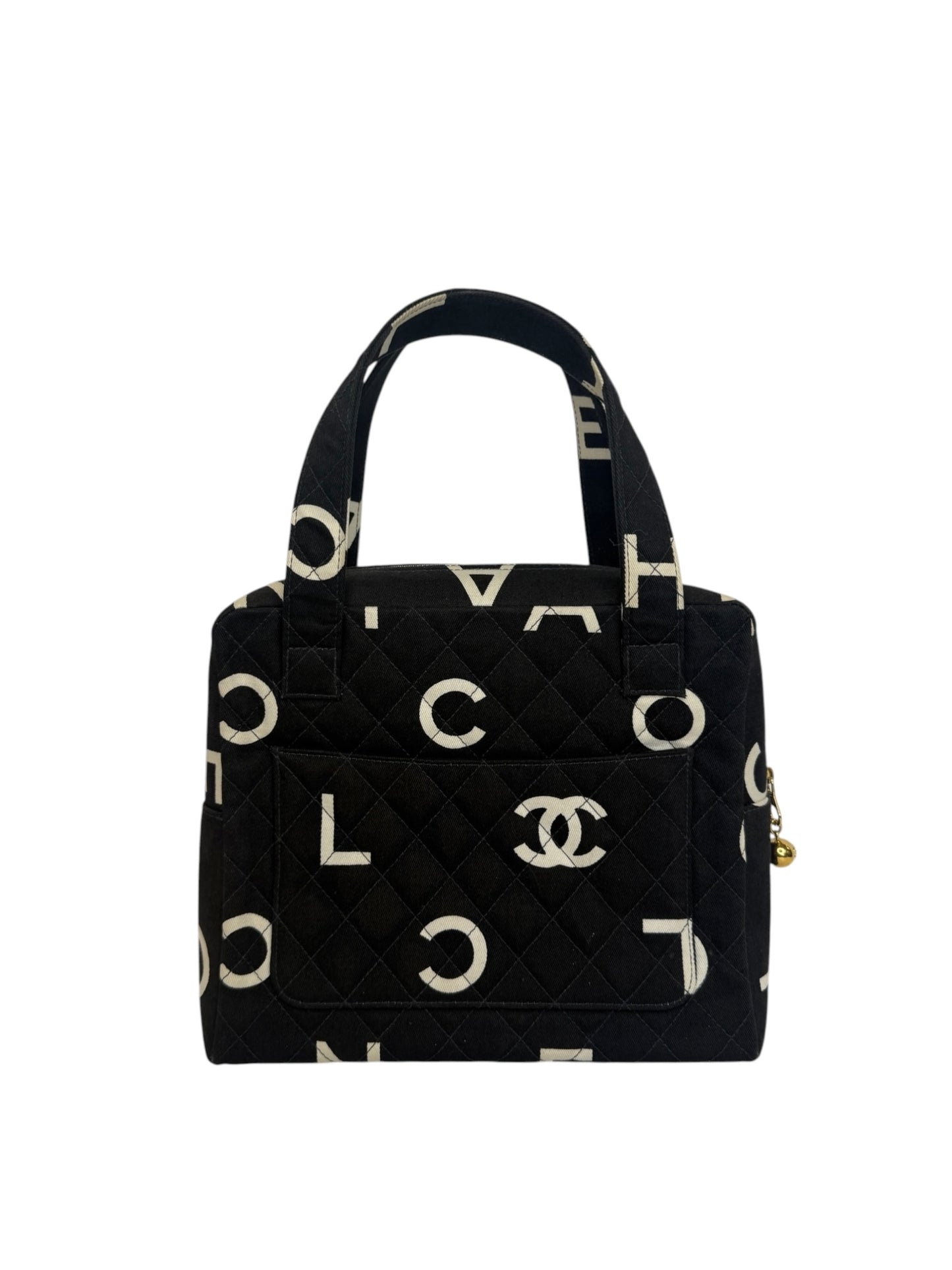 Chanel Vintage Zip Around Logo Handbag T1089