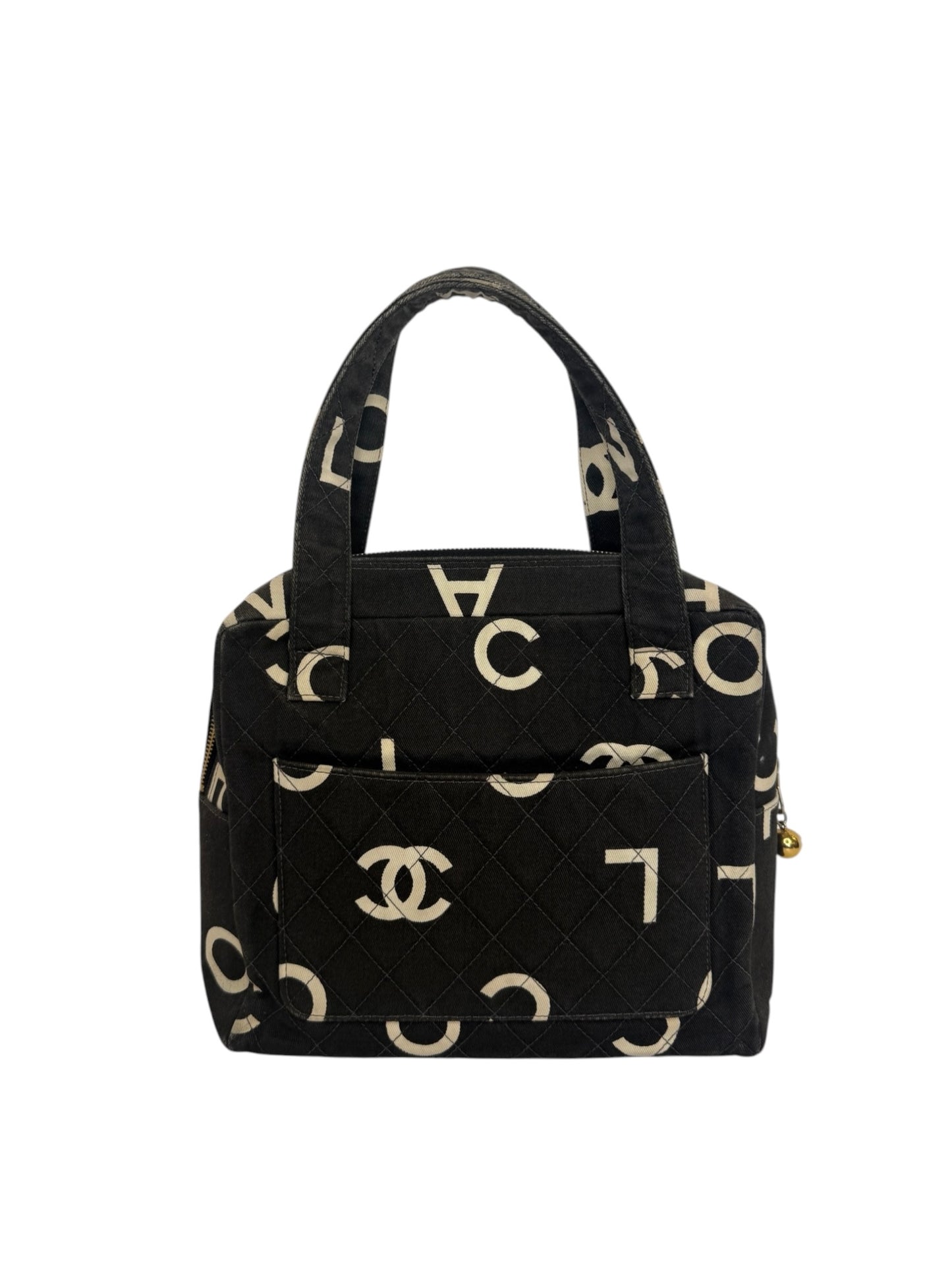 Chanel Vintage Zip Around Logo Handbag T1090
