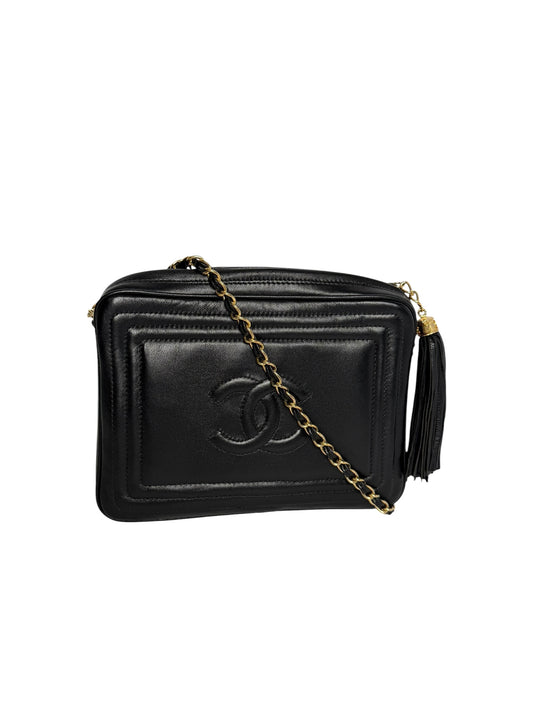 Chanel Vintage Black Tassel Camera Bag