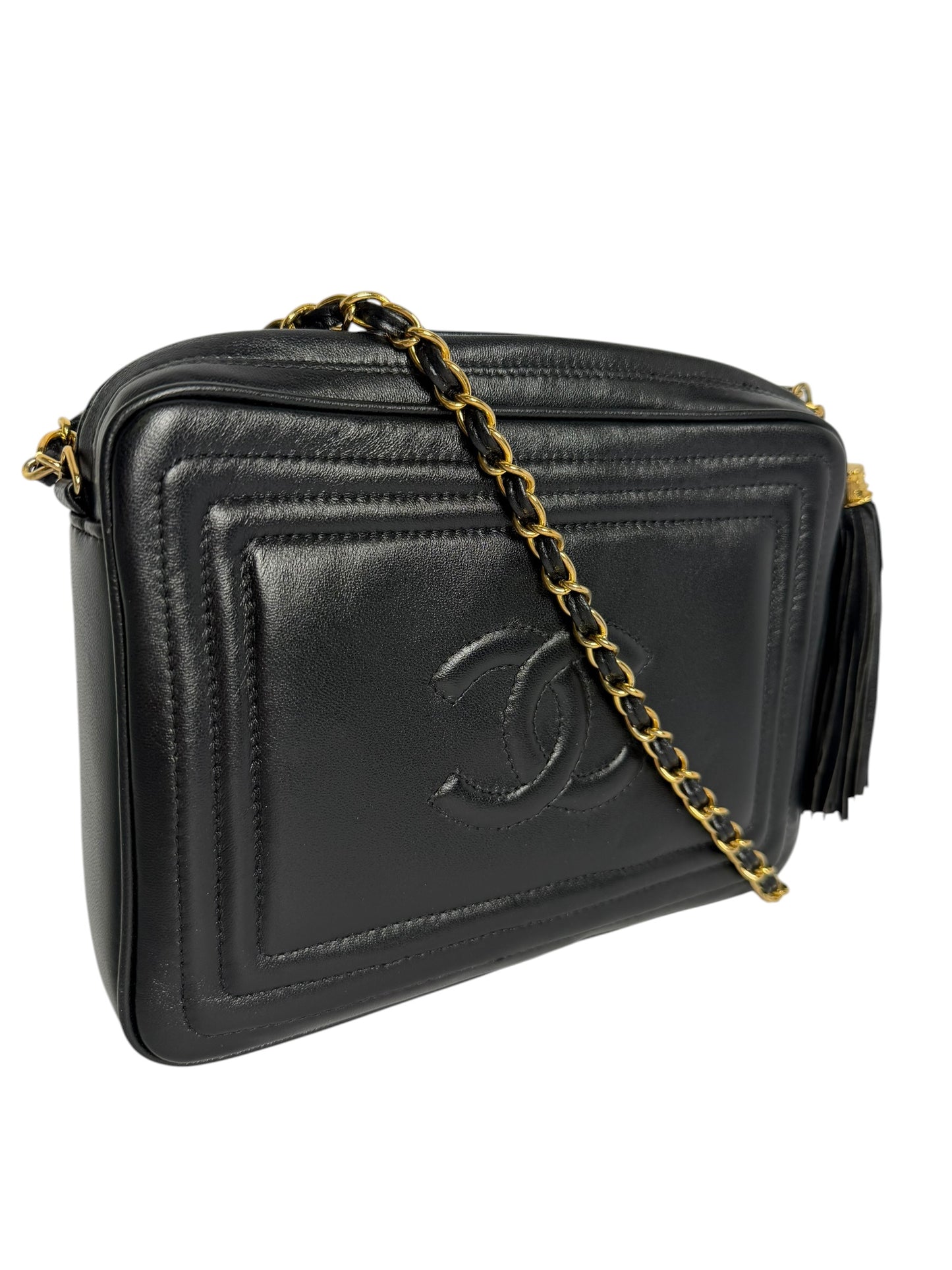Chanel Vintage Black Tassel Camera Bag
