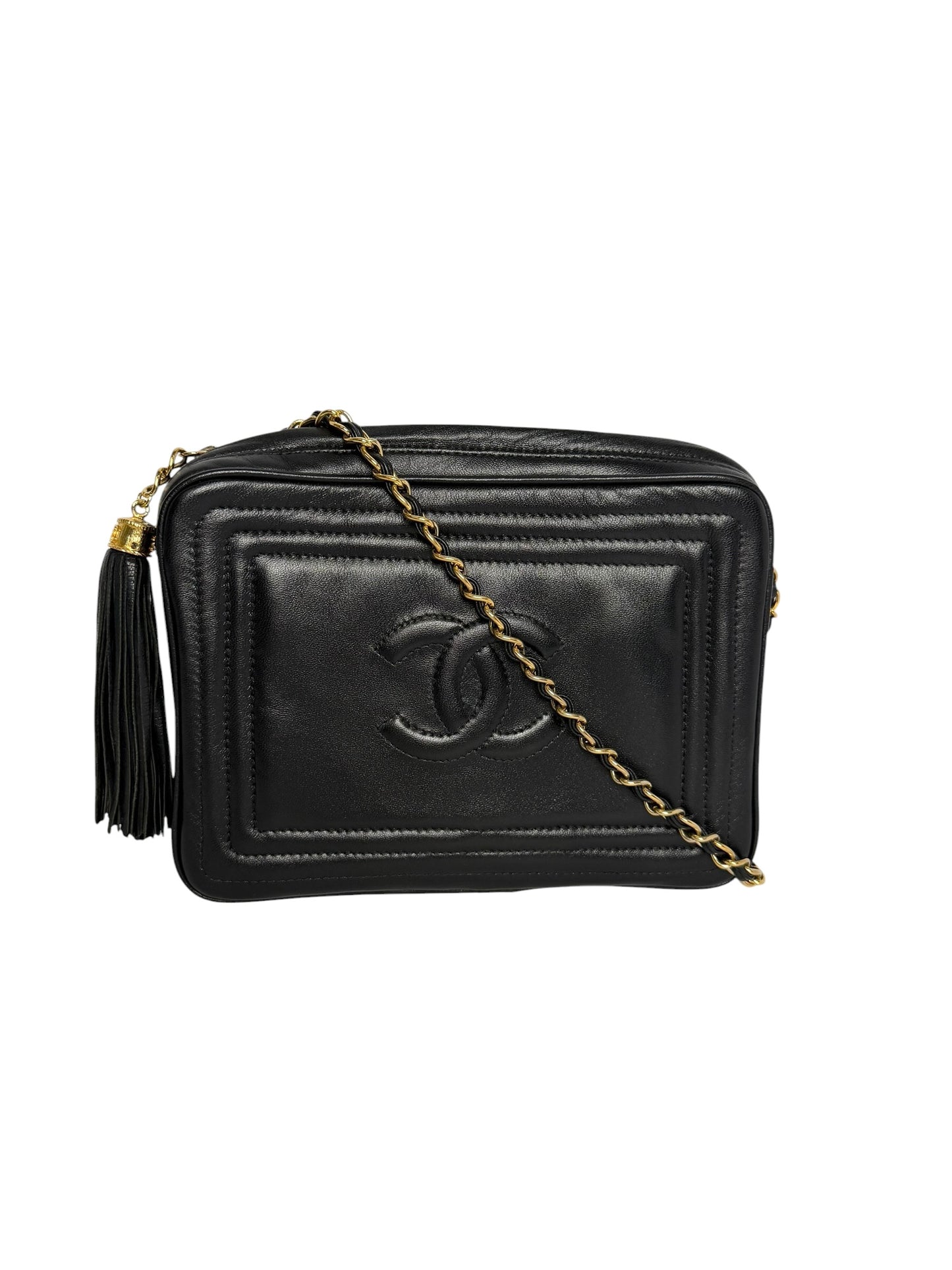 Chanel Vintage Black Tassel Camera Bag