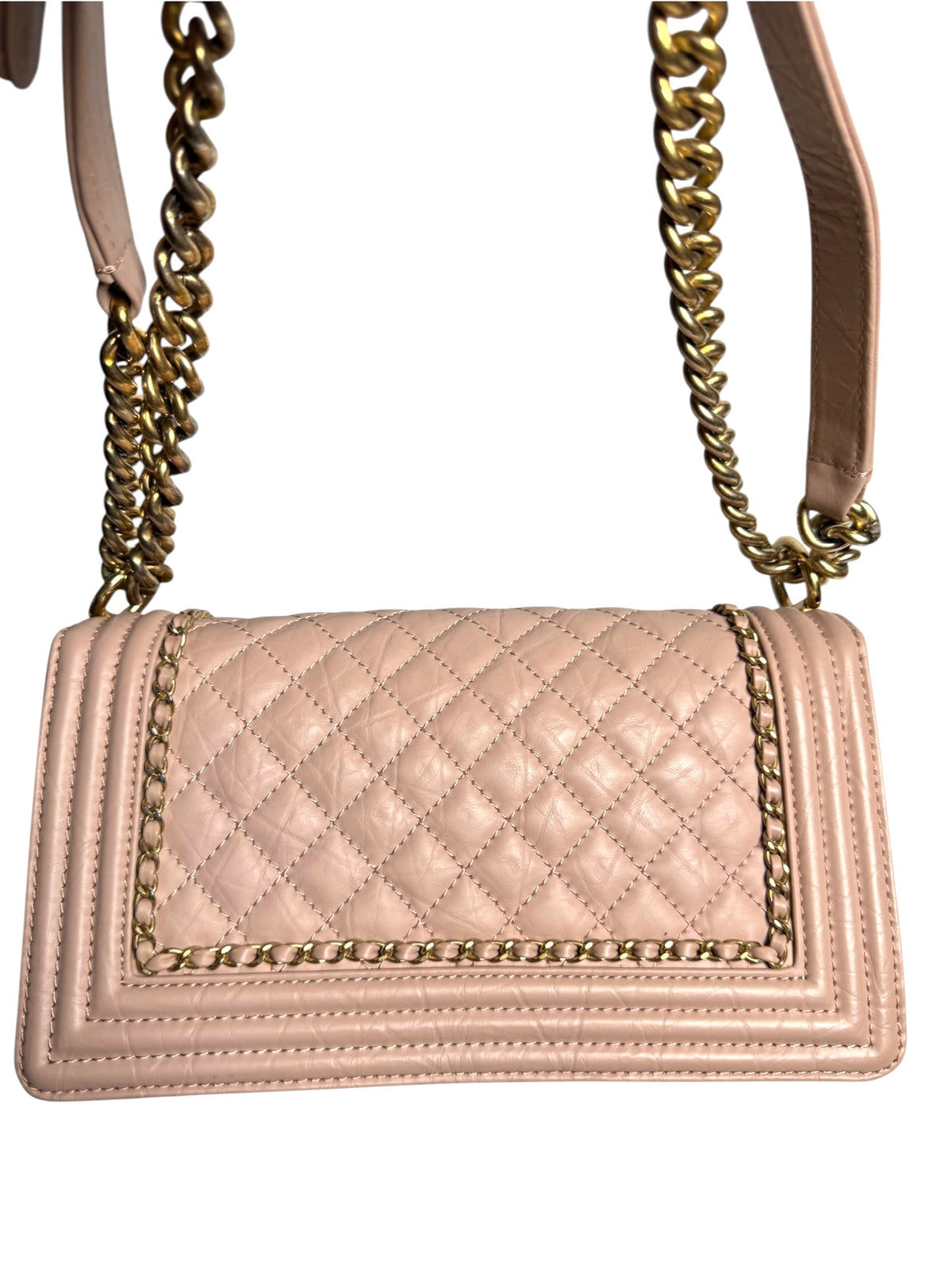 Chanel Pale Pink Chain Around Boy Medium T9005