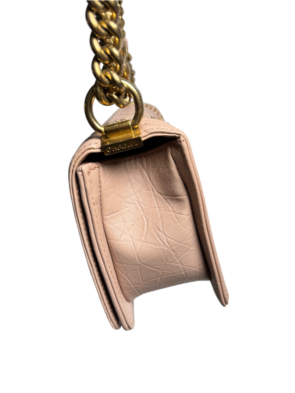 Chanel Pale Pink Chain Around Boy Medium T9005
