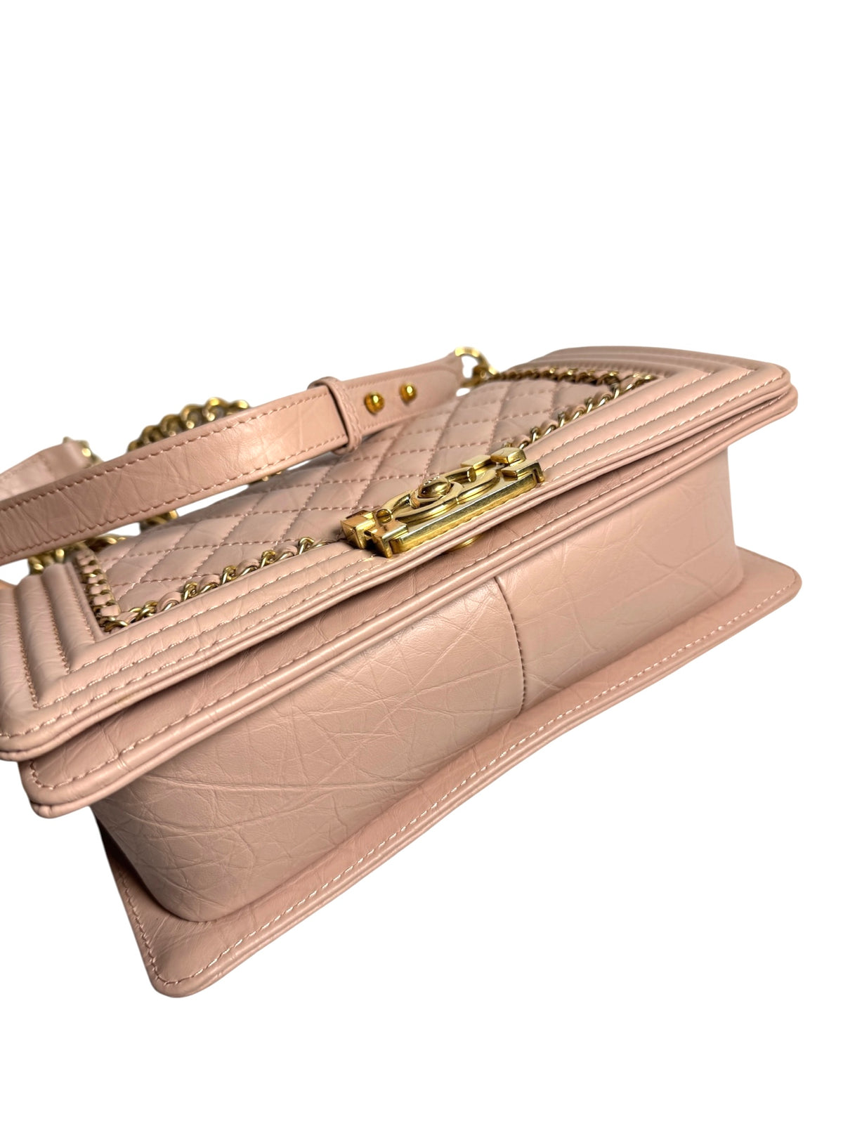 Chanel Pale Pink Chain Around Boy Medium T9005