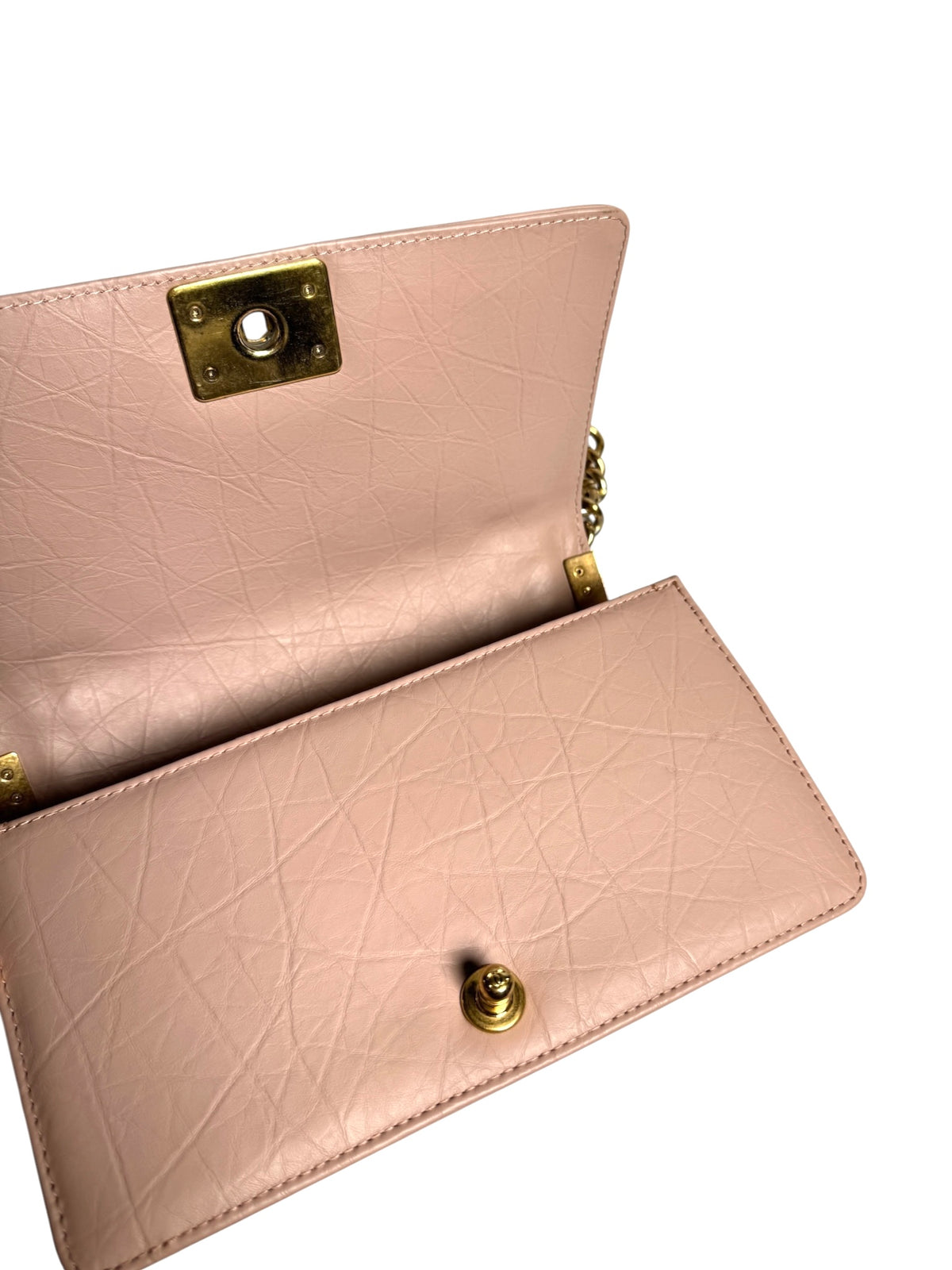 Chanel Pale Pink Chain Around Boy Medium T9005