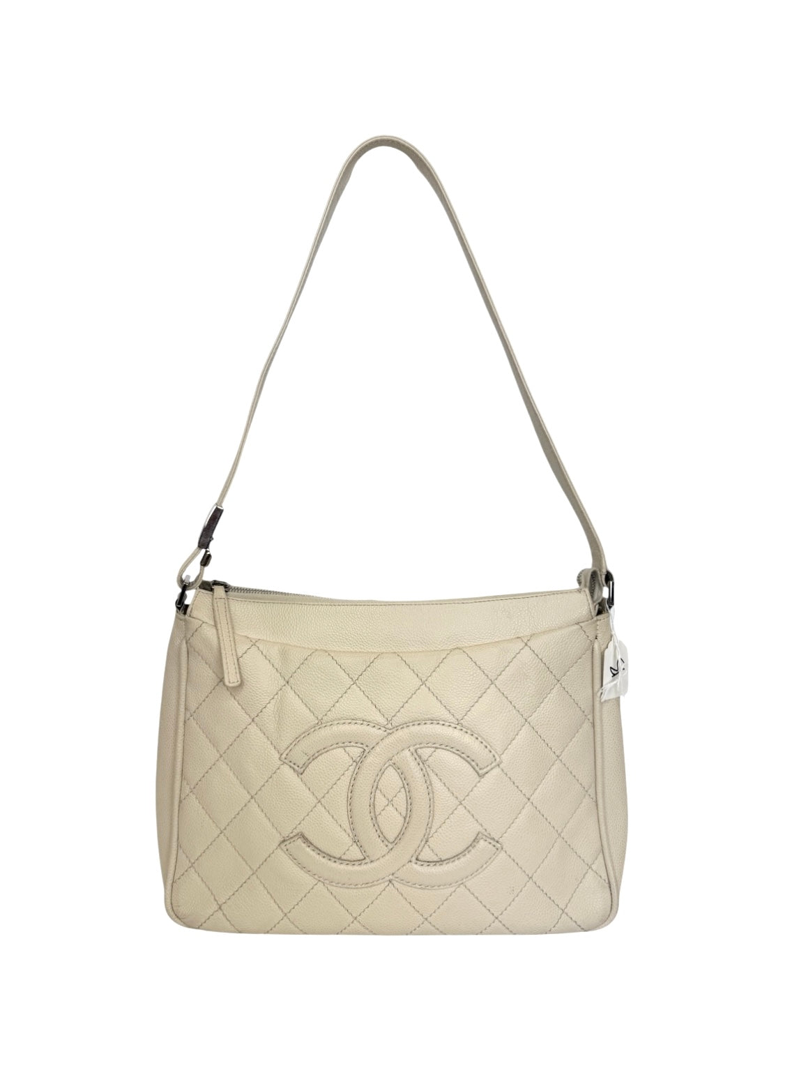 Chanel Cream Caviar Timeless Shoulder Bag T1114