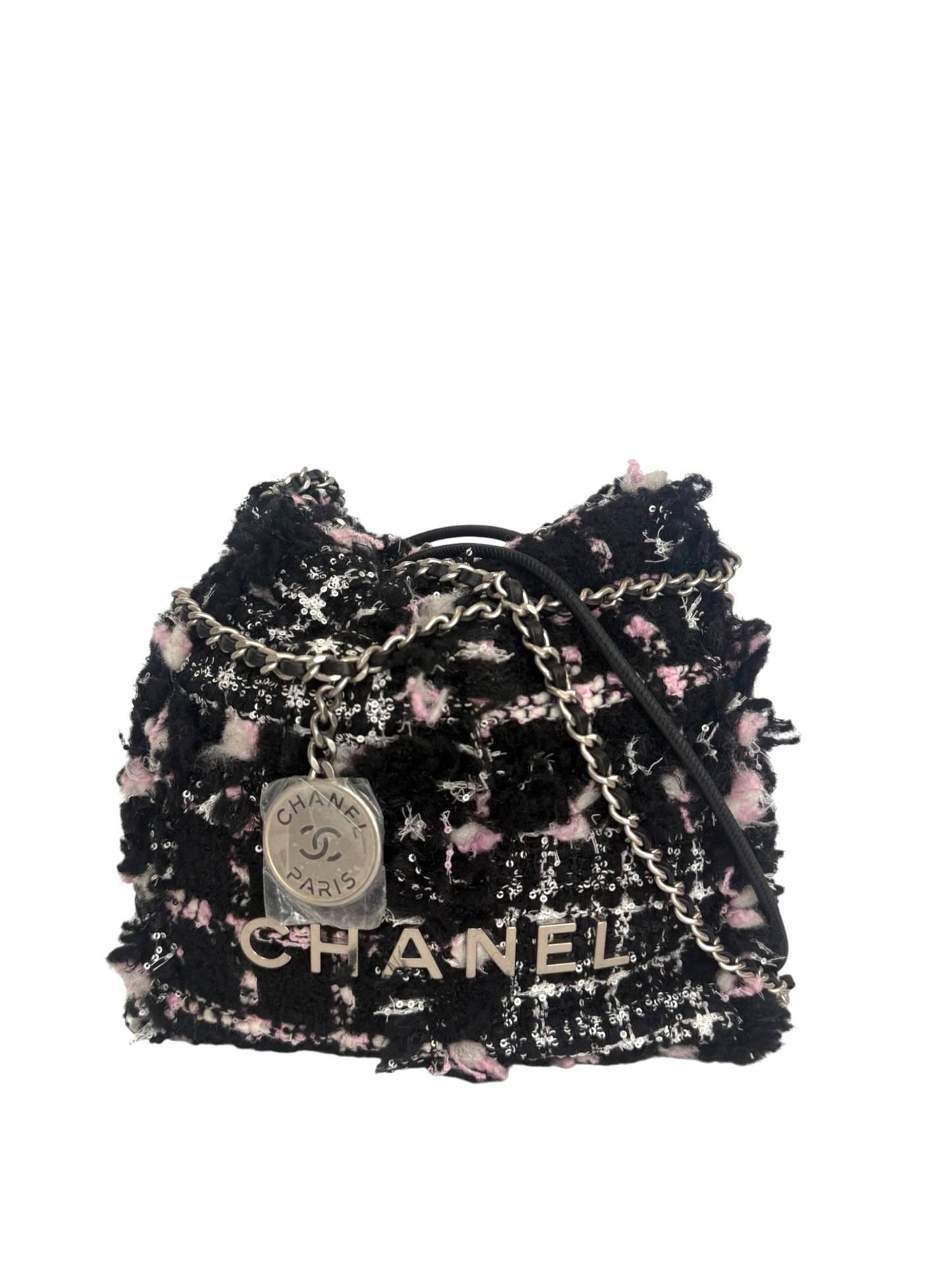 Chanel 22 Tweed Patchwork Small Chain T8633