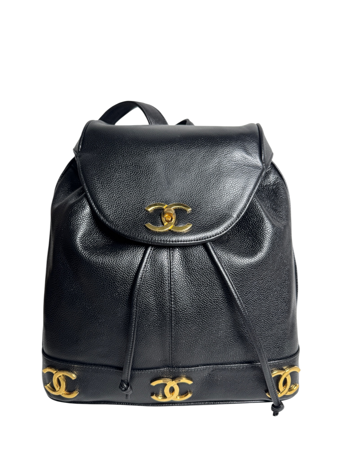 Chanel Black Caviar Vintage Backpack T9014
