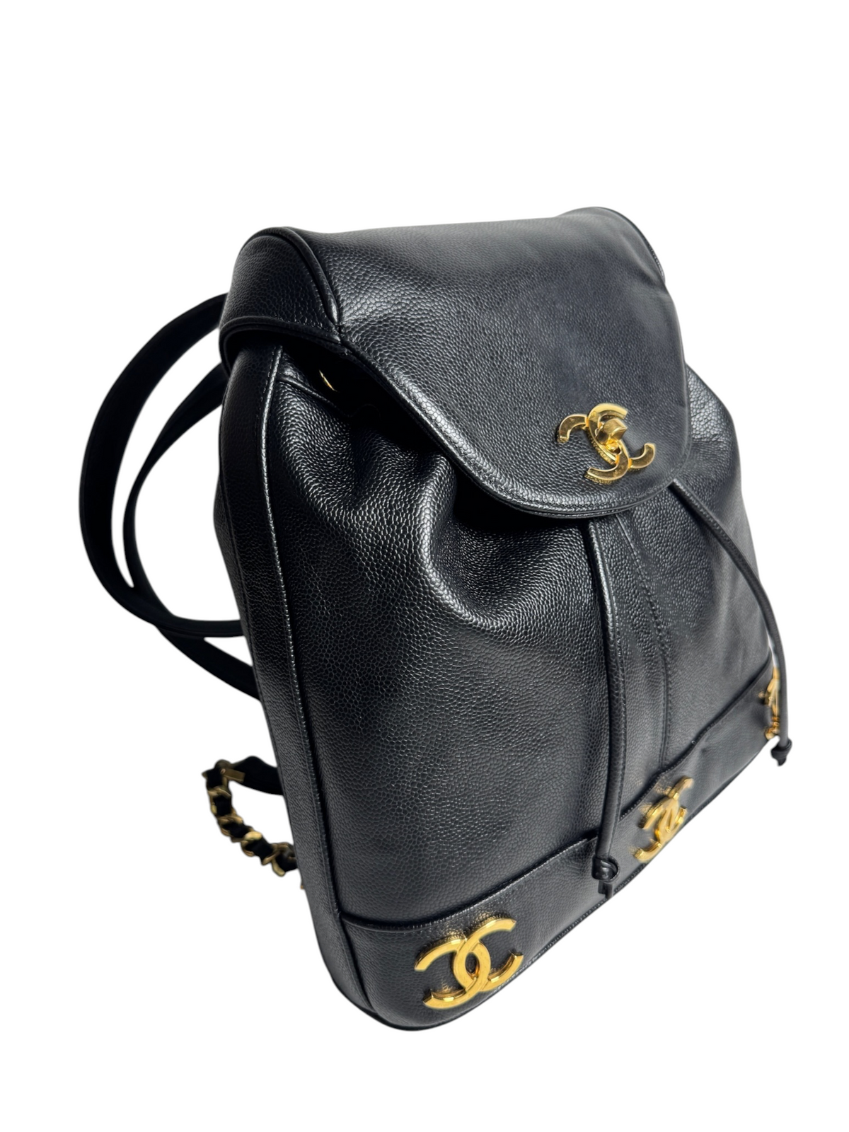 Chanel Black Caviar Vintage Backpack T9014