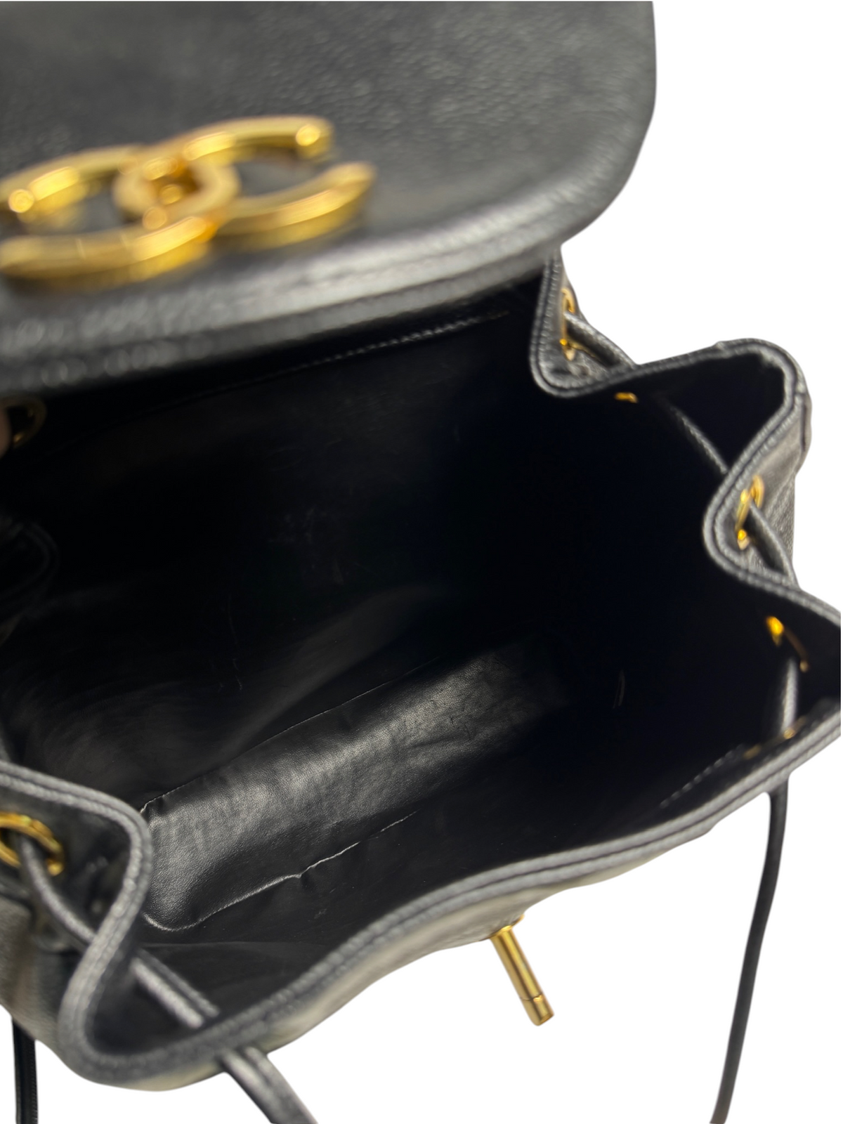 Chanel Black Caviar Vintage Backpack T9014