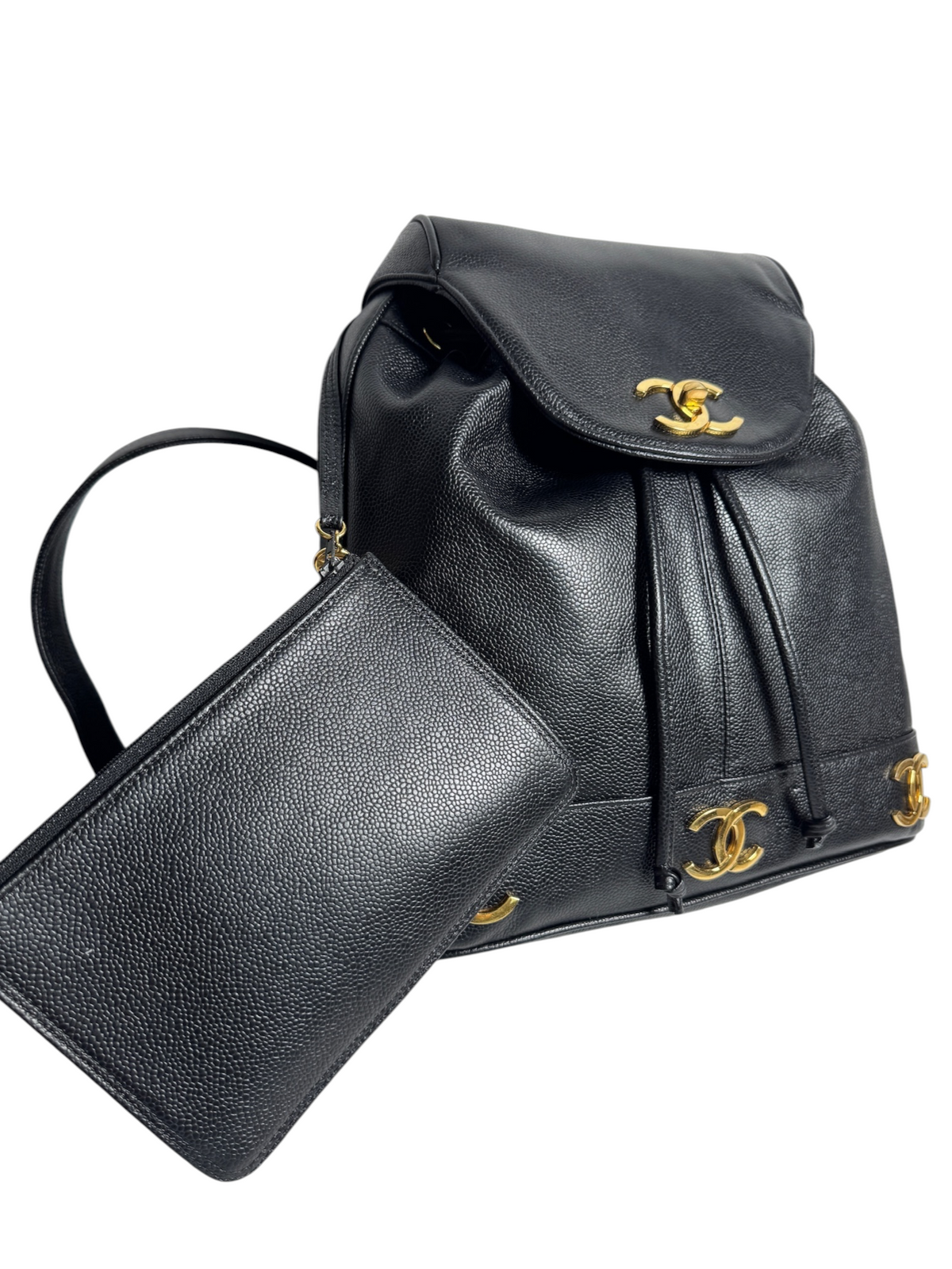 Chanel Black Caviar Vintage Backpack T9014