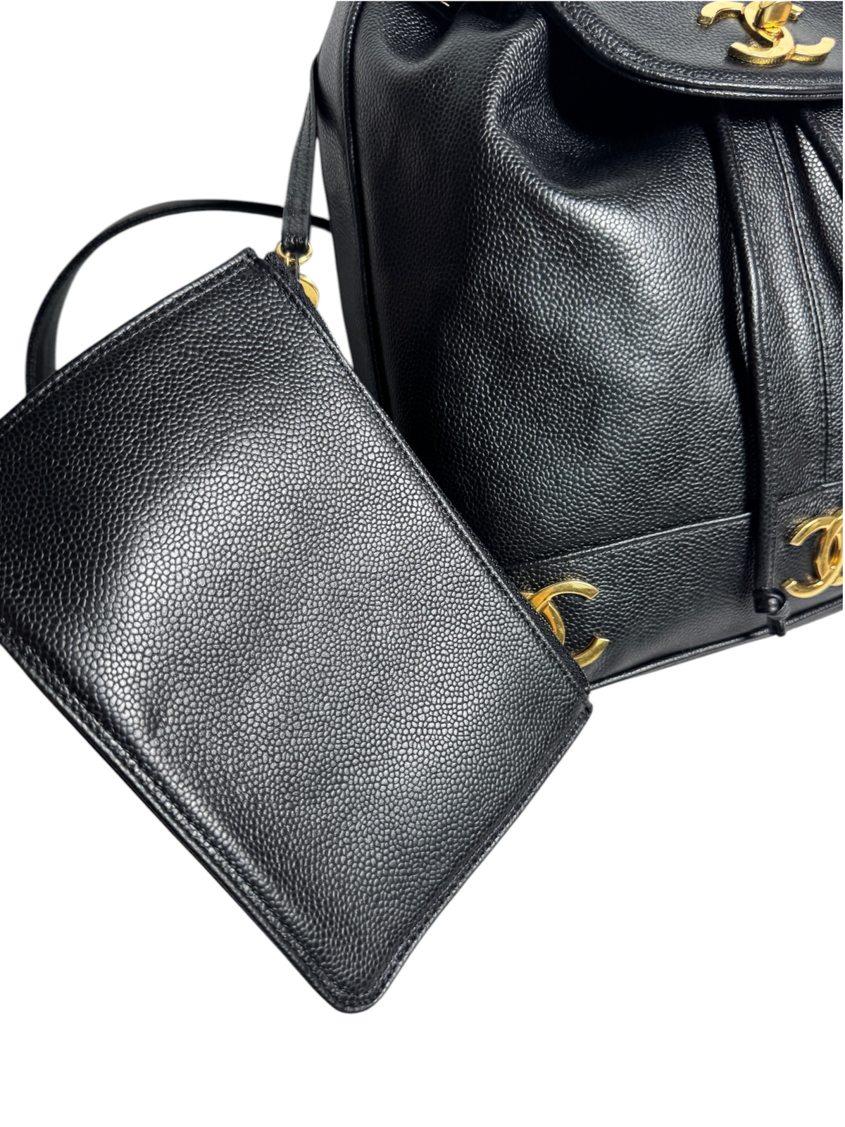 Chanel Black Caviar Vintage Backpack T9014