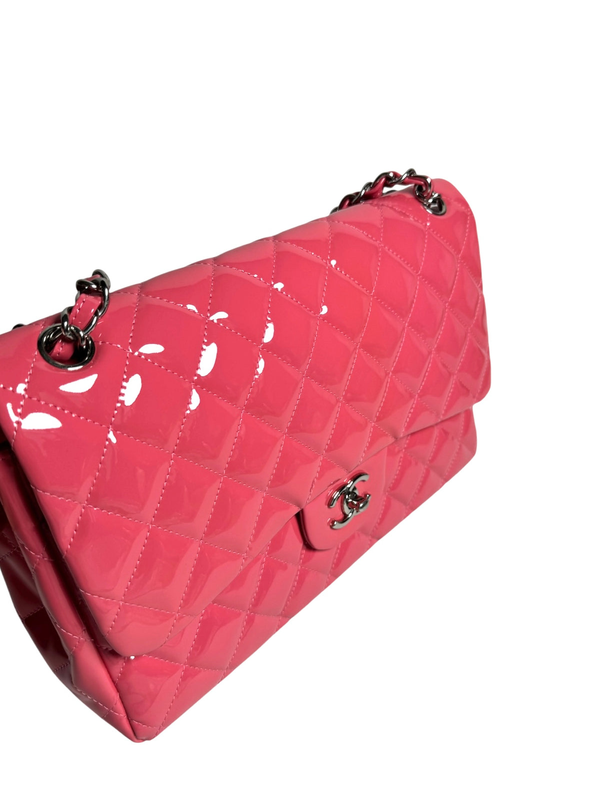 Chanel Patent Pink Jumbo CF T9015