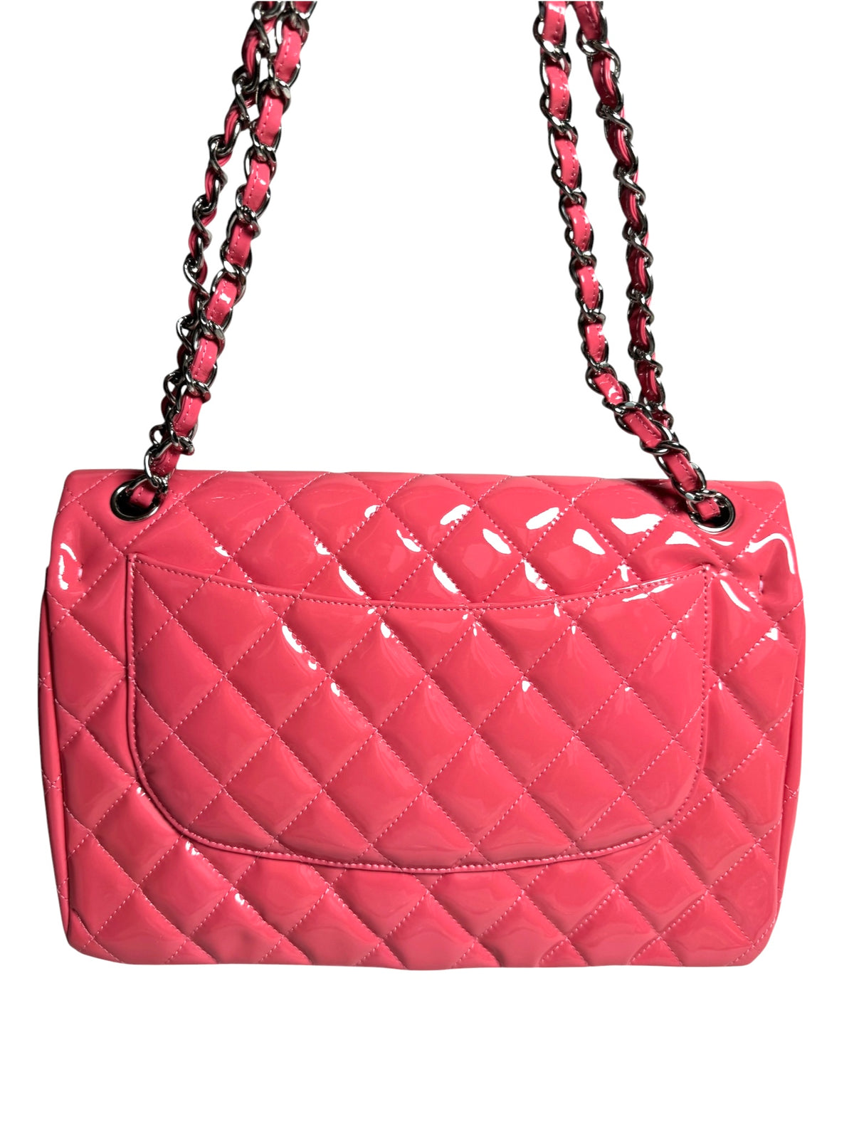 Chanel Patent Pink Jumbo CF T9015