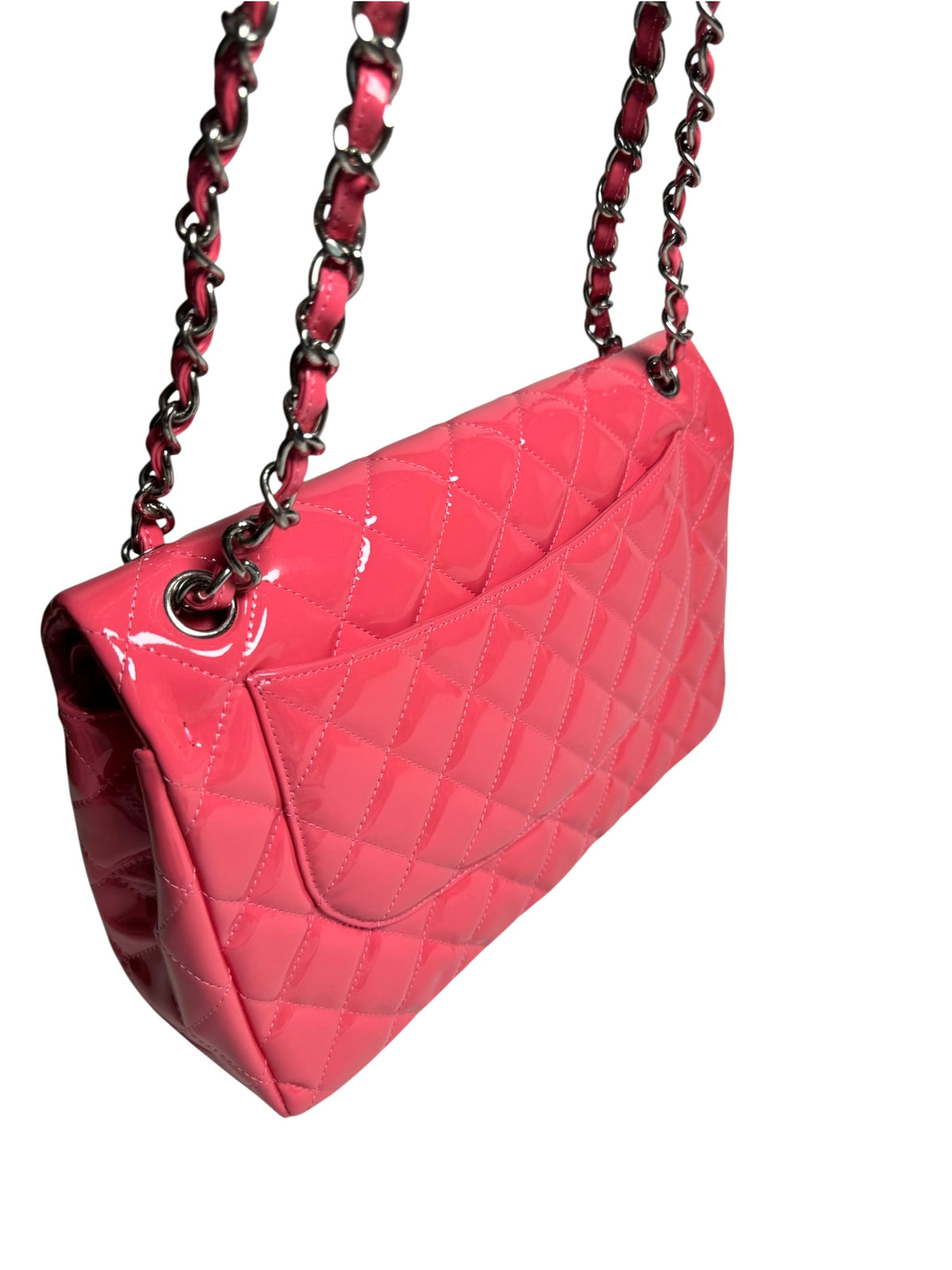 Chanel Patent Pink Jumbo CF T9015