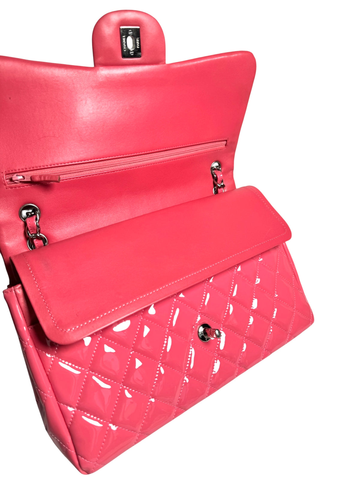 Chanel Patent Pink Jumbo CF T9015