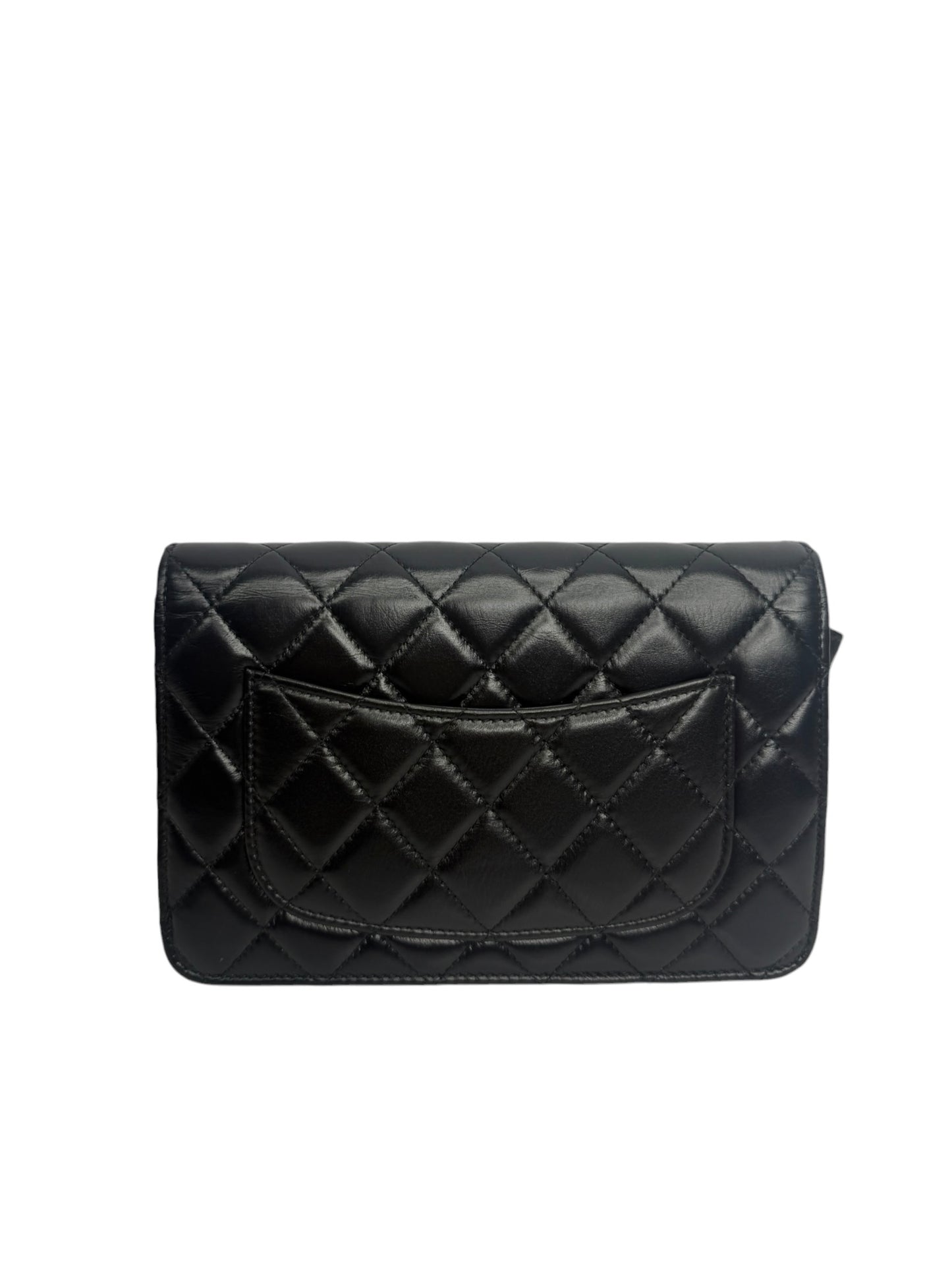 Chanel Maxi Pearl Black Wallet On Chain T8631