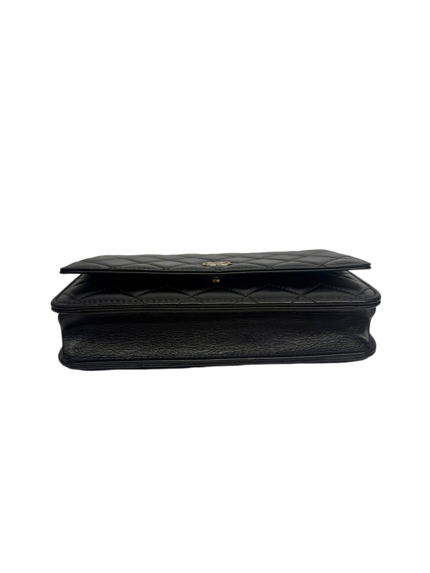 Chanel Maxi Pearl Black Wallet On Chain T8631