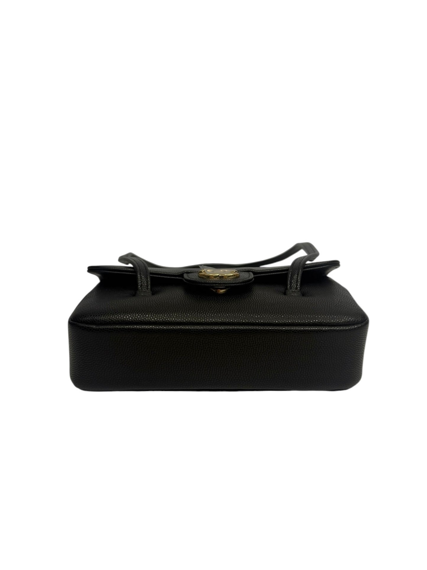 Chanel Shiny Black Caviar Mini Preppy Coco Shoulder T8725