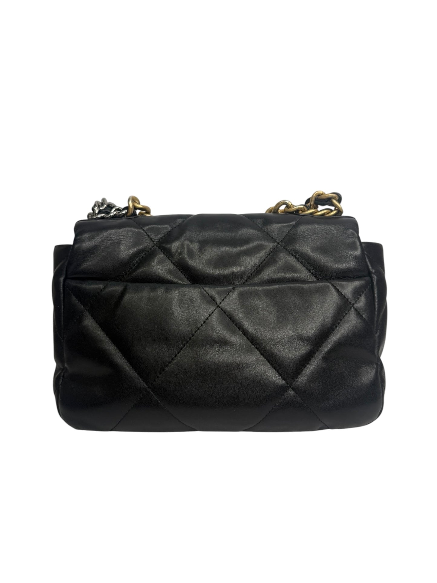 Chanel 19 Black Lambskin Medium Flap T8634