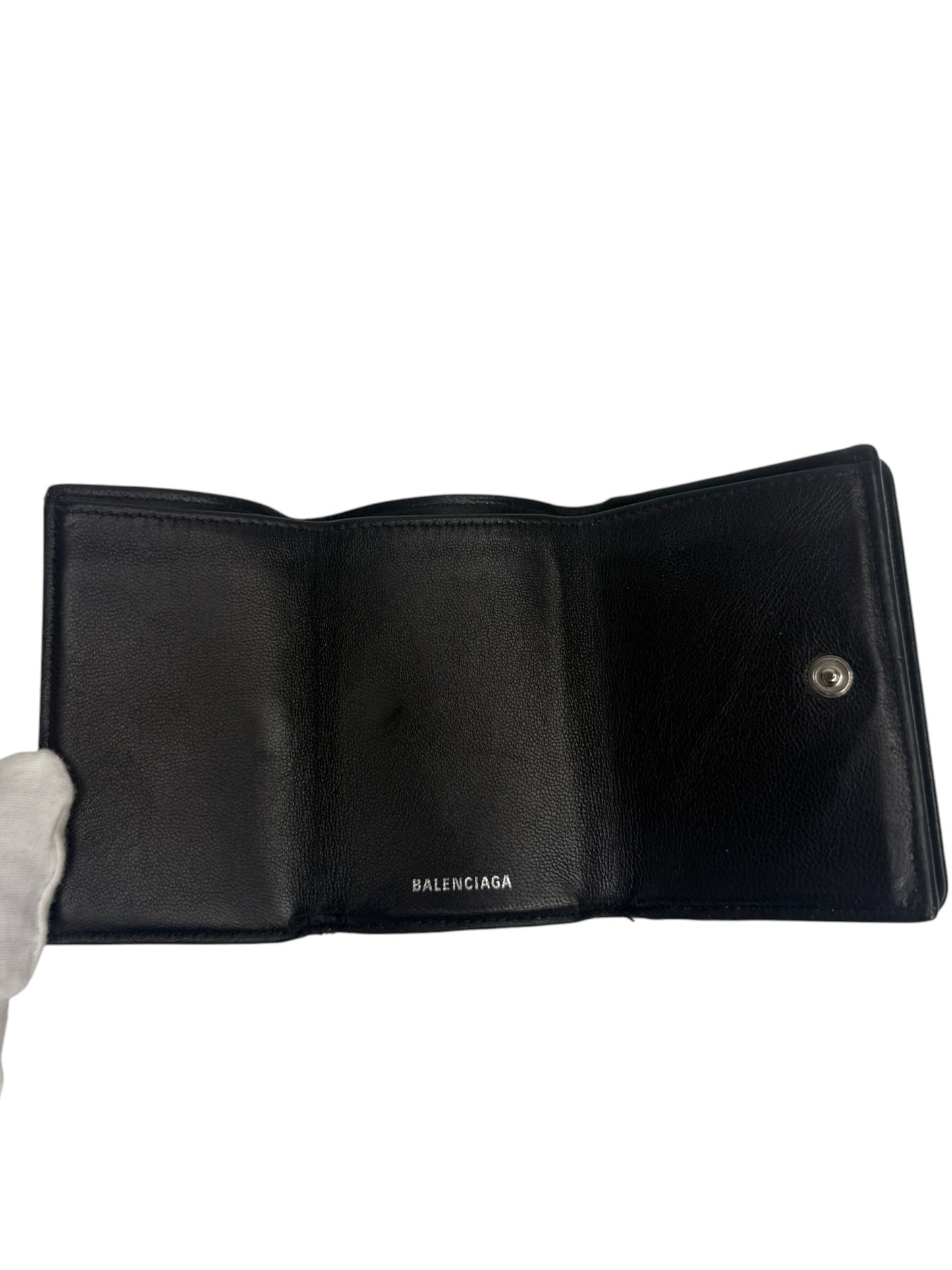 Balenciaga Black Mini Trifold Wallet T8666
