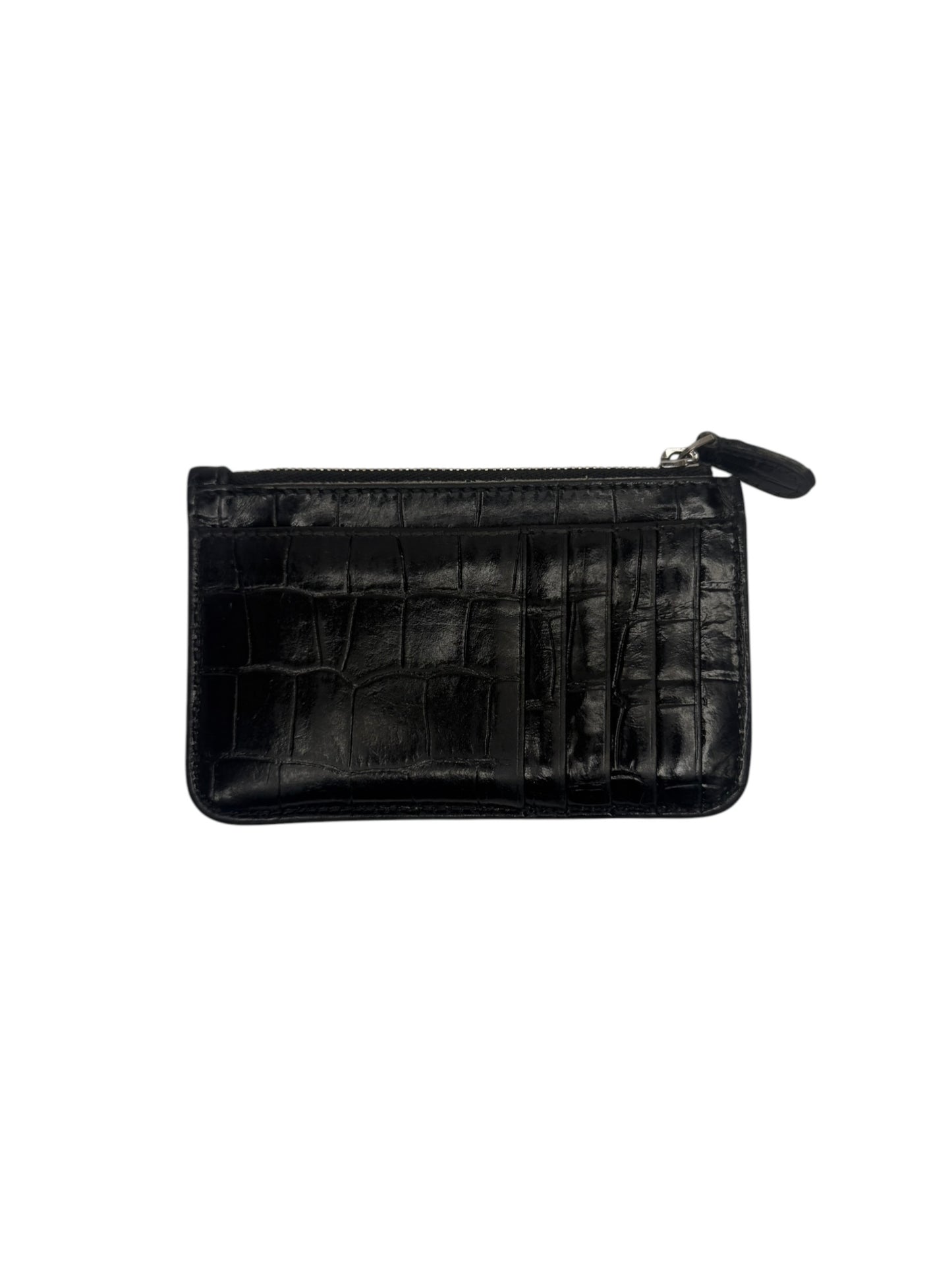 Balenciaga Black Croc Embossed Zip Wallet T8681
