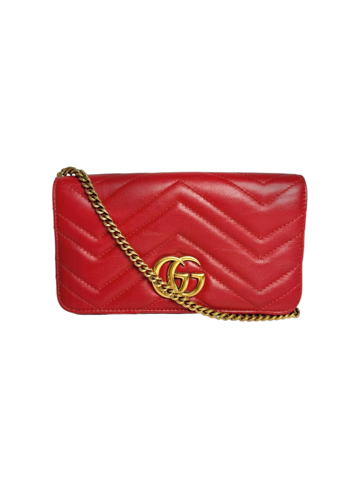 Gucci Red Flap Crossbody GHW T7358