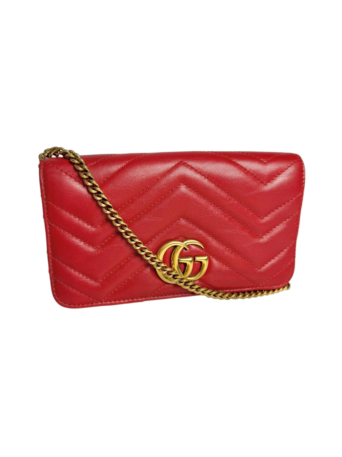 Gucci Red Flap Crossbody GHW T7358