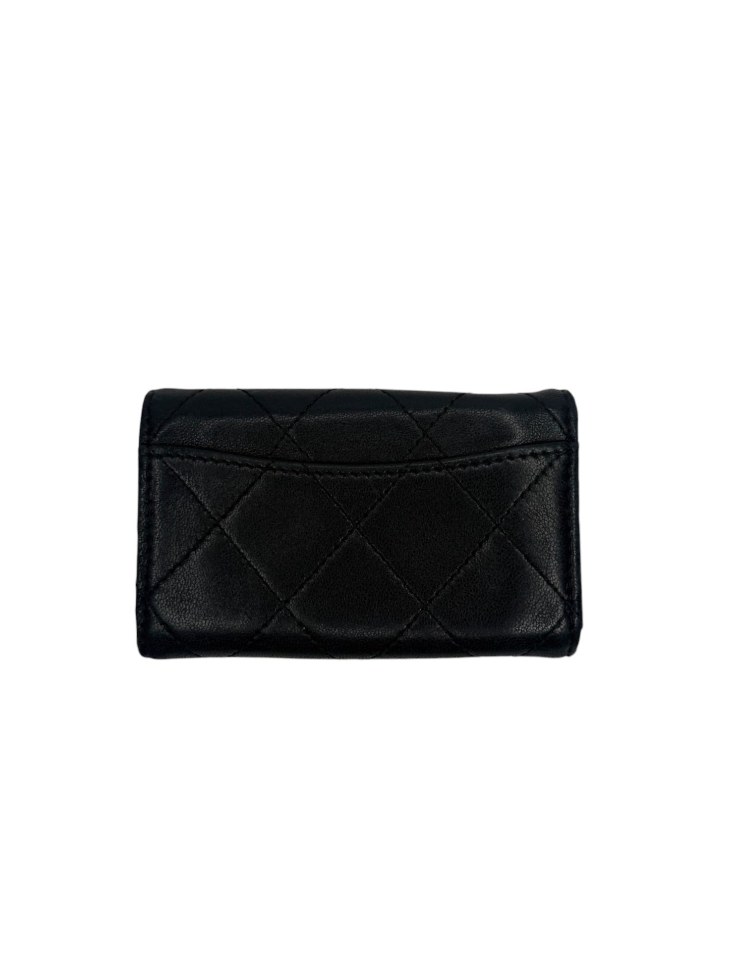 Chanel Black Quilted Lambskin 6 Key Holder T8674