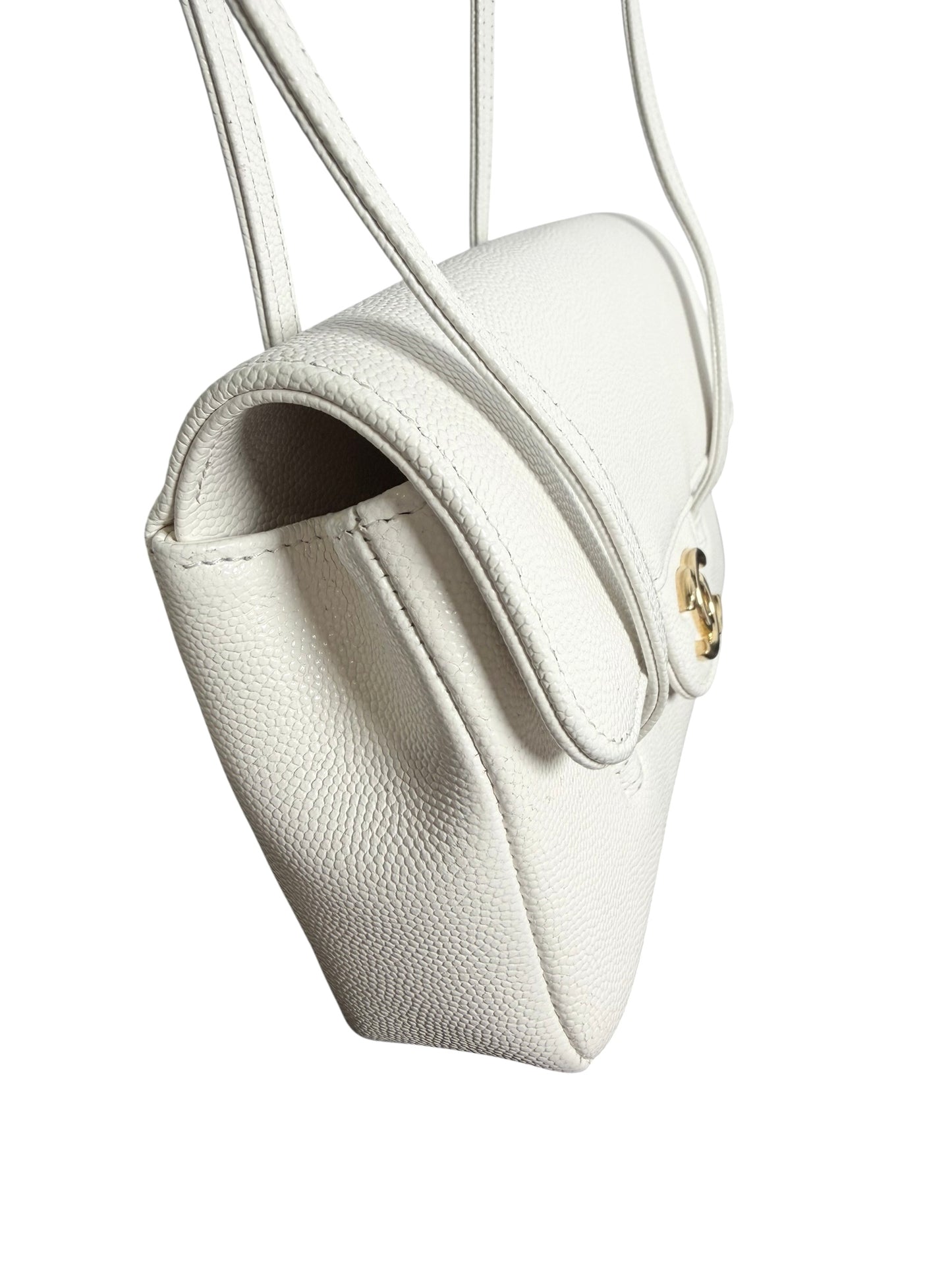 Chanel White Caviar Mini Preppy Coco Shoulder