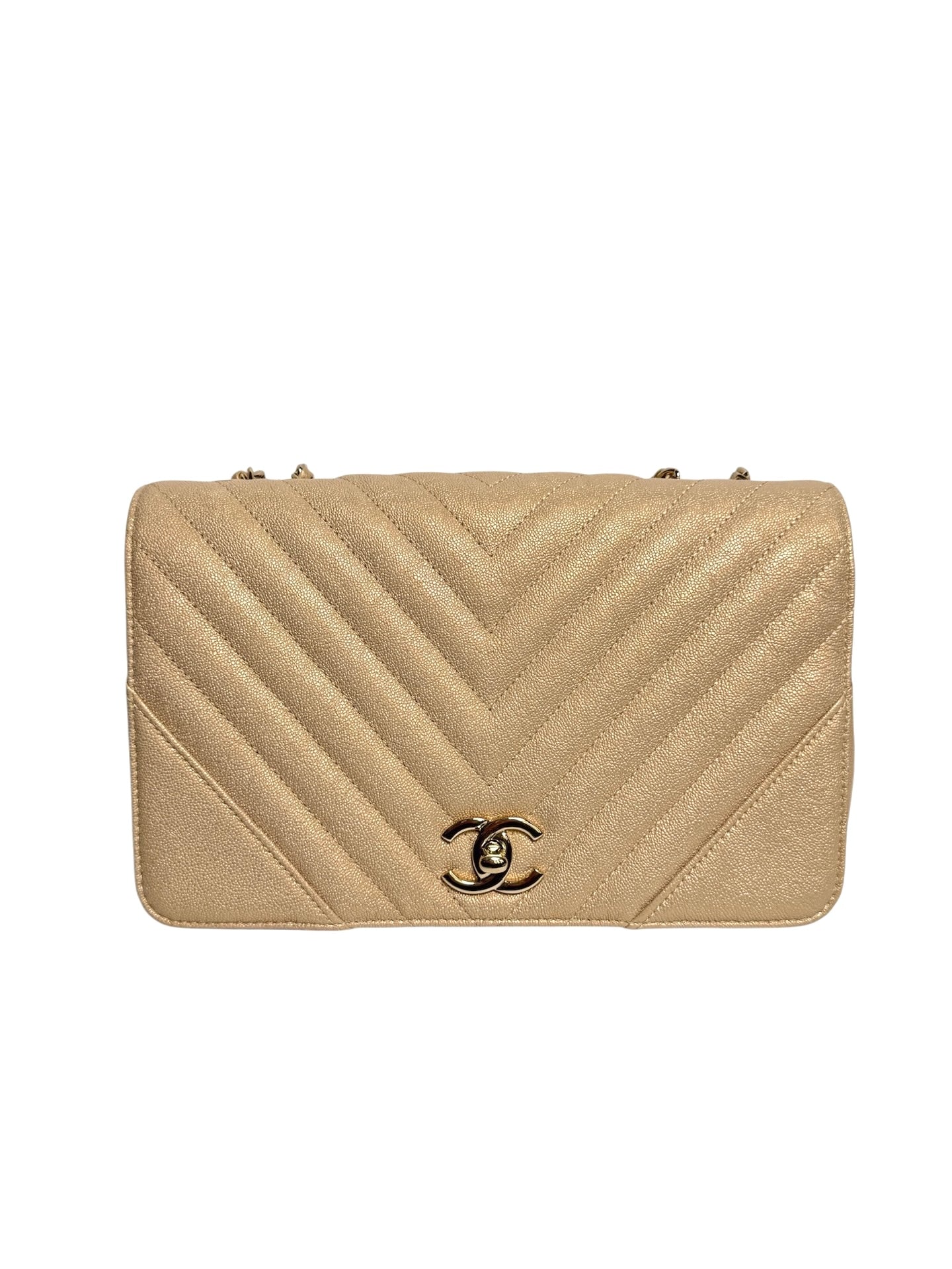 Chanel Metallic Chevron Medium Flap