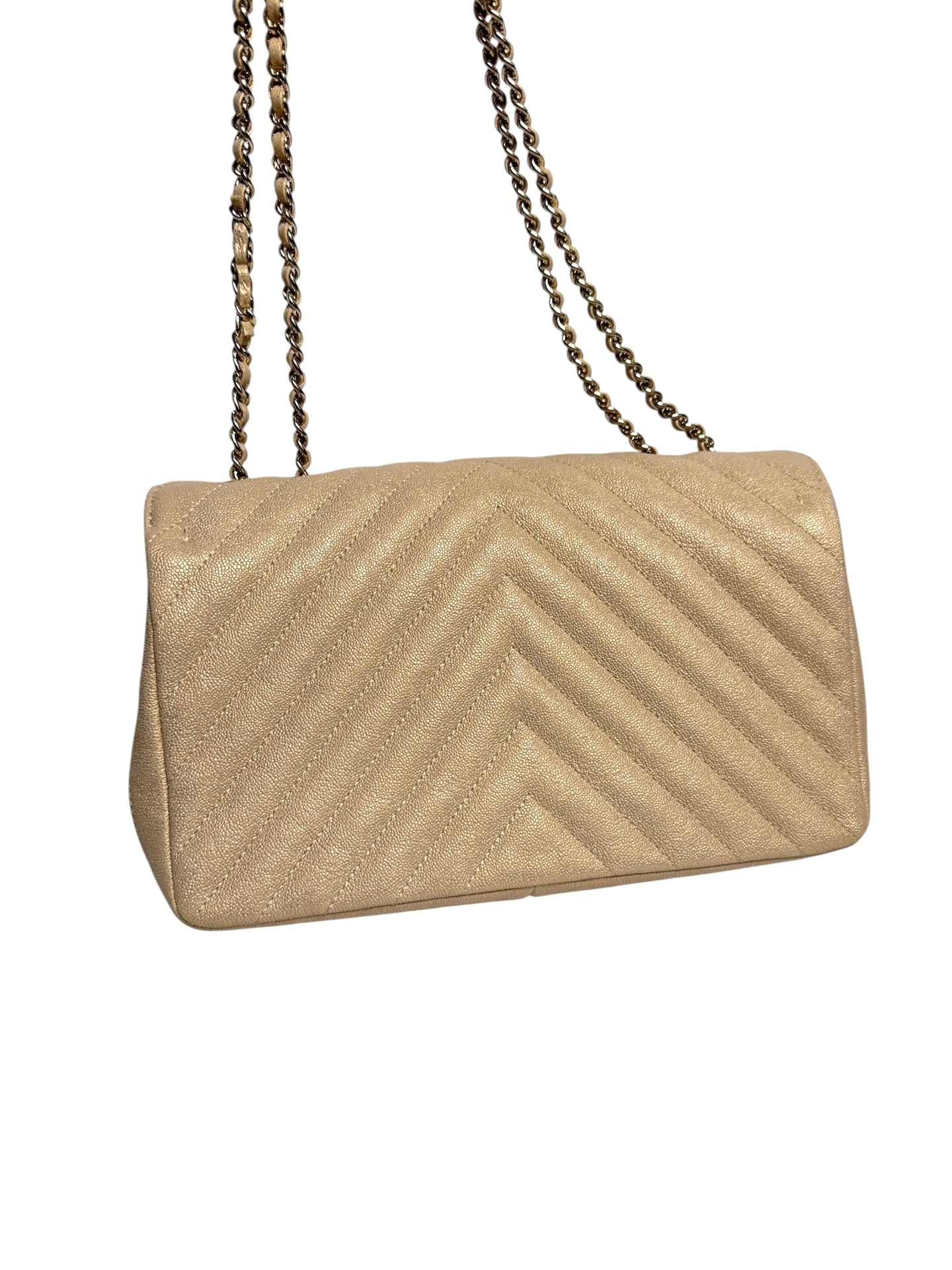 Chanel Metallic Chevron Medium Flap