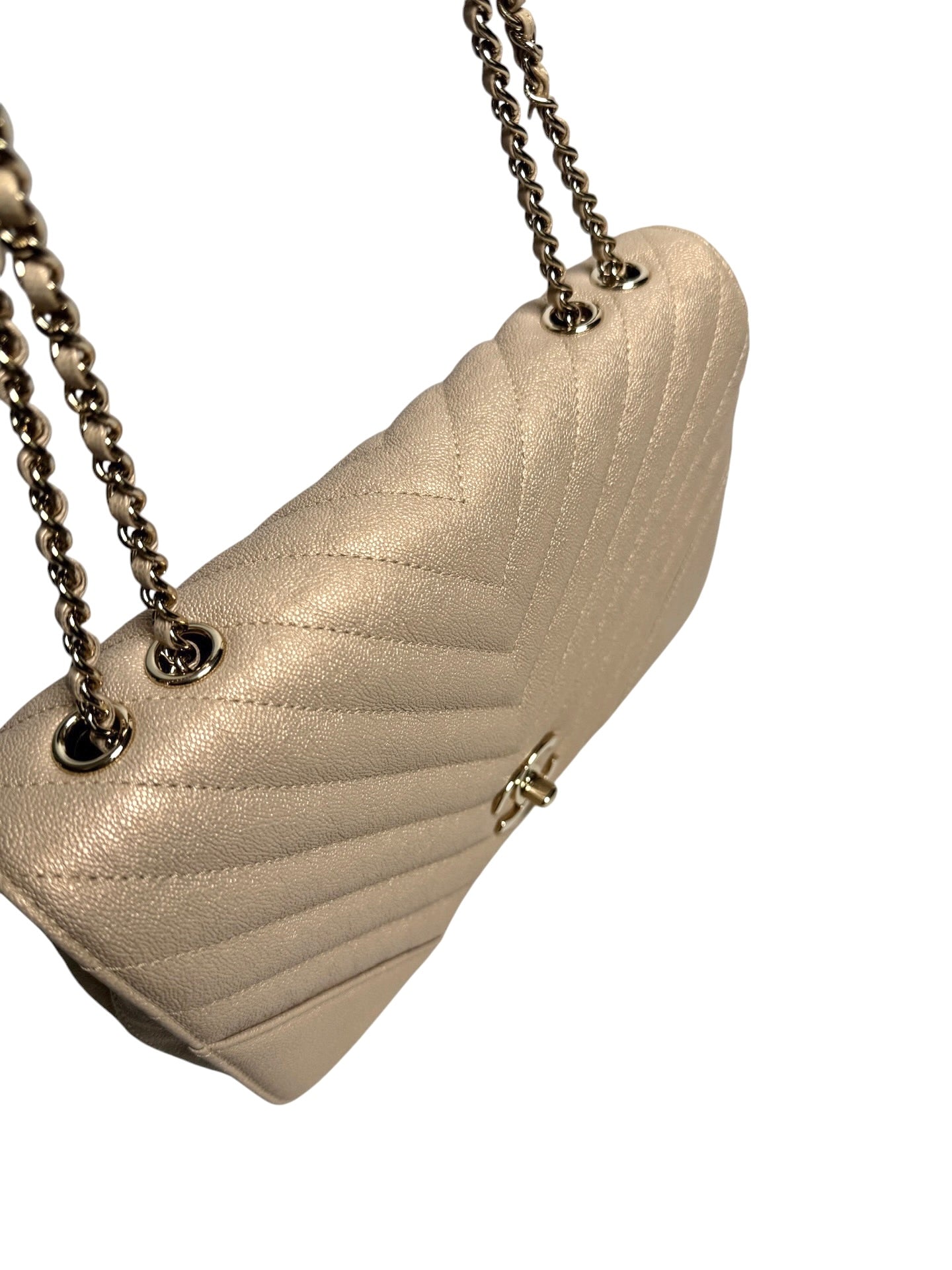 Chanel Metallic Chevron Medium Flap