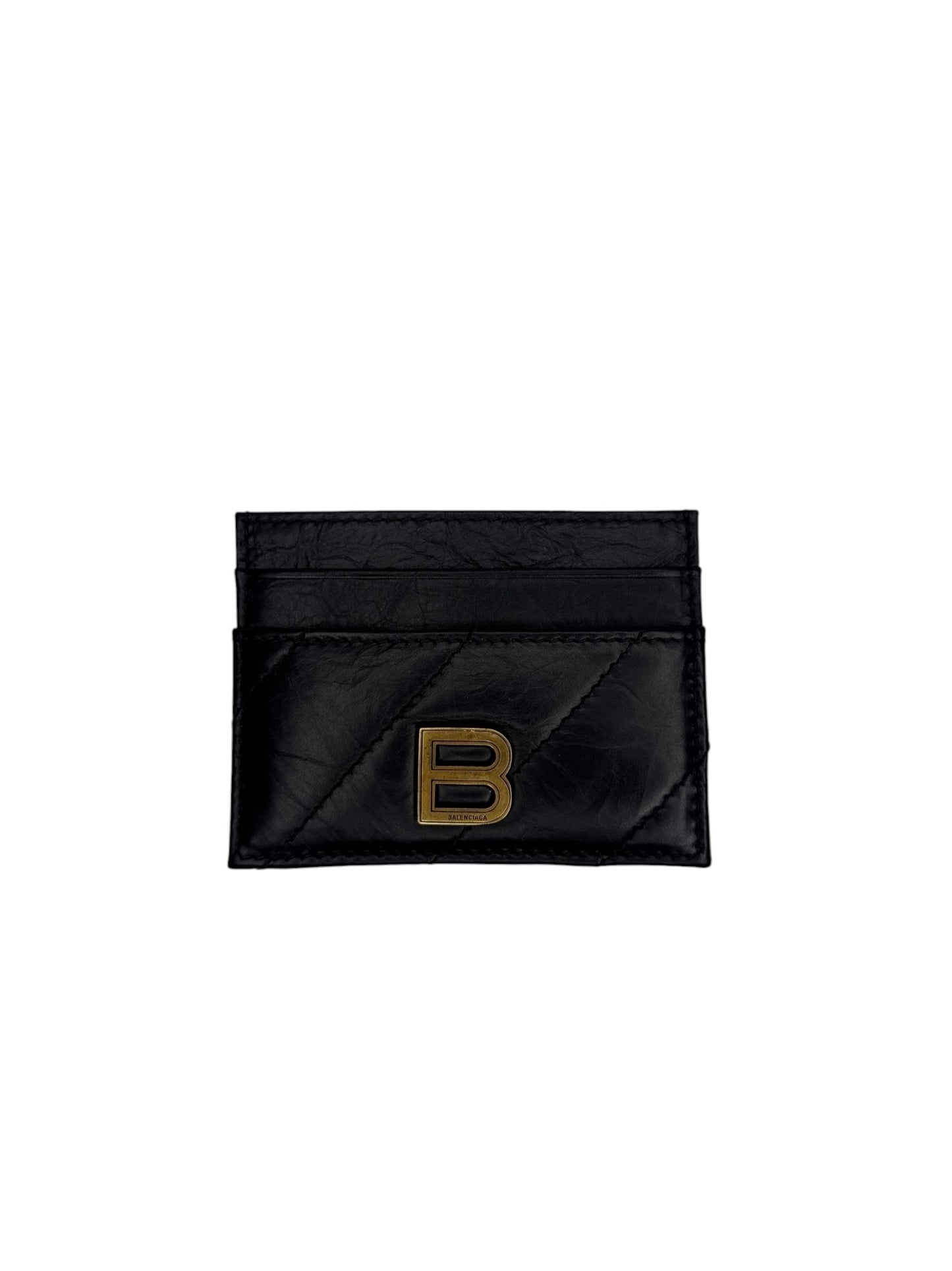 Balenciaga Crush Black Card Holder T8676