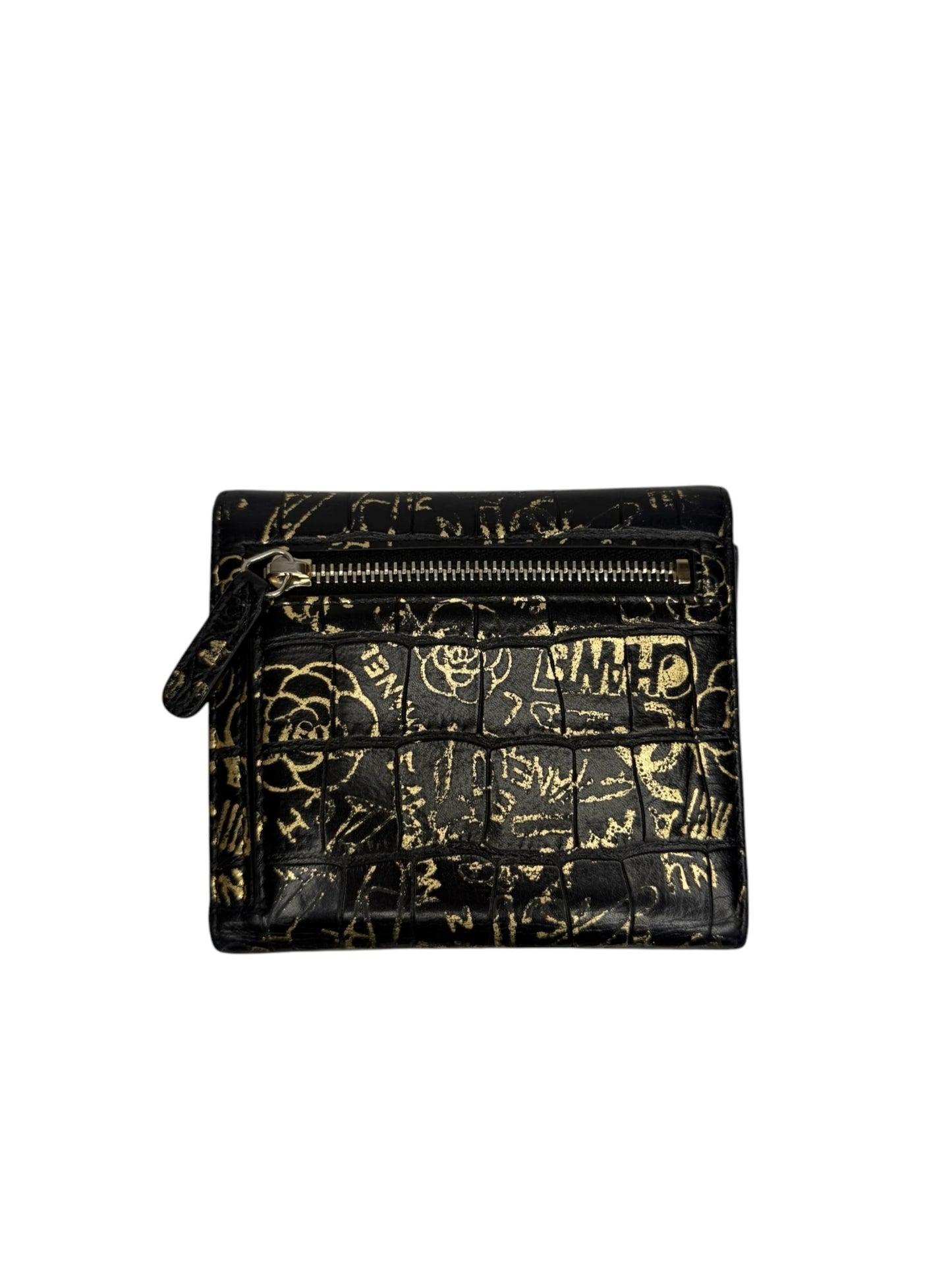 Chanel Crocodile Embossed Graffiti Reissue Compact Wallet T8671